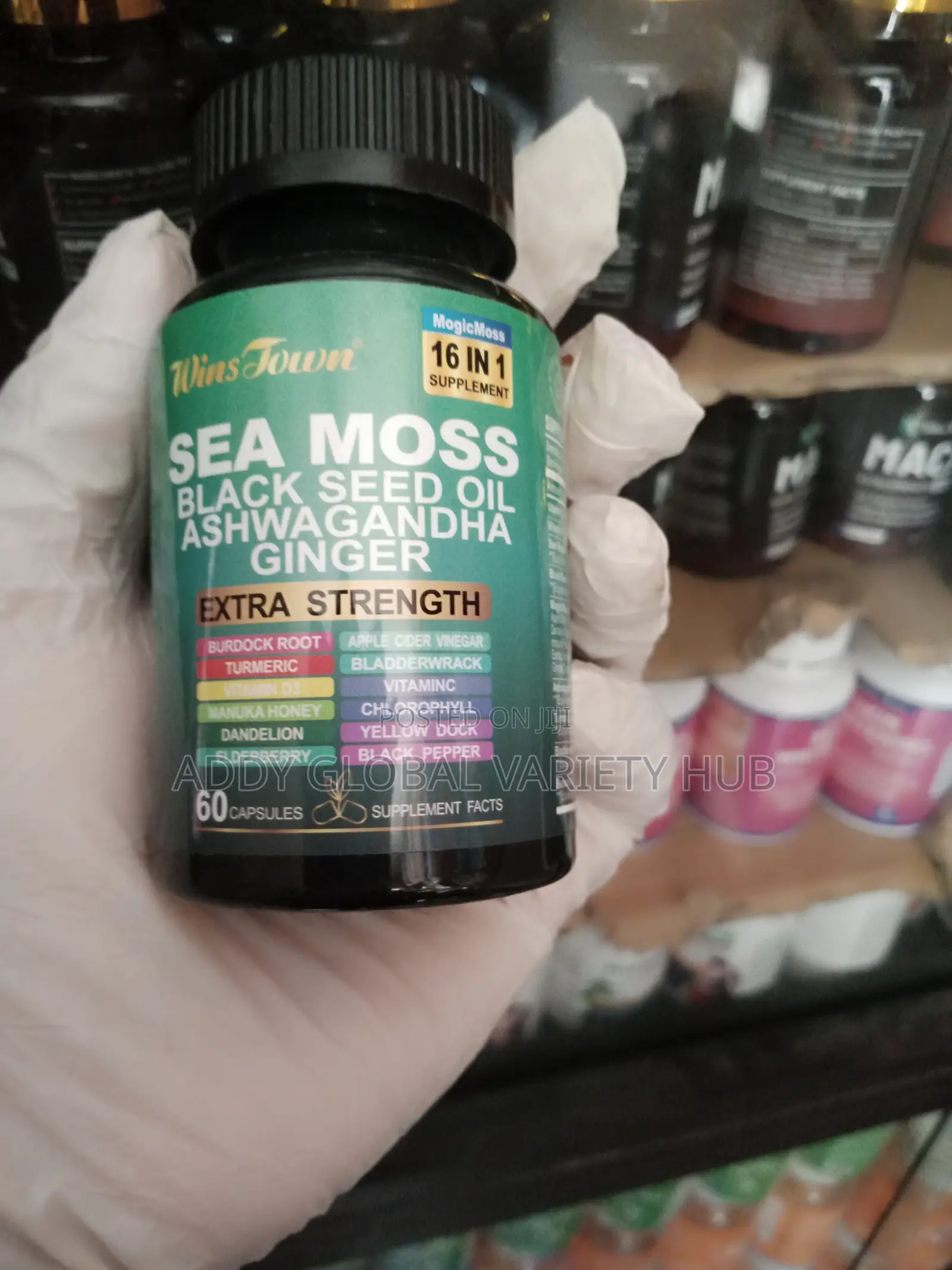 Sea Moss Black Seed Oil Ashwanghda Ginger
