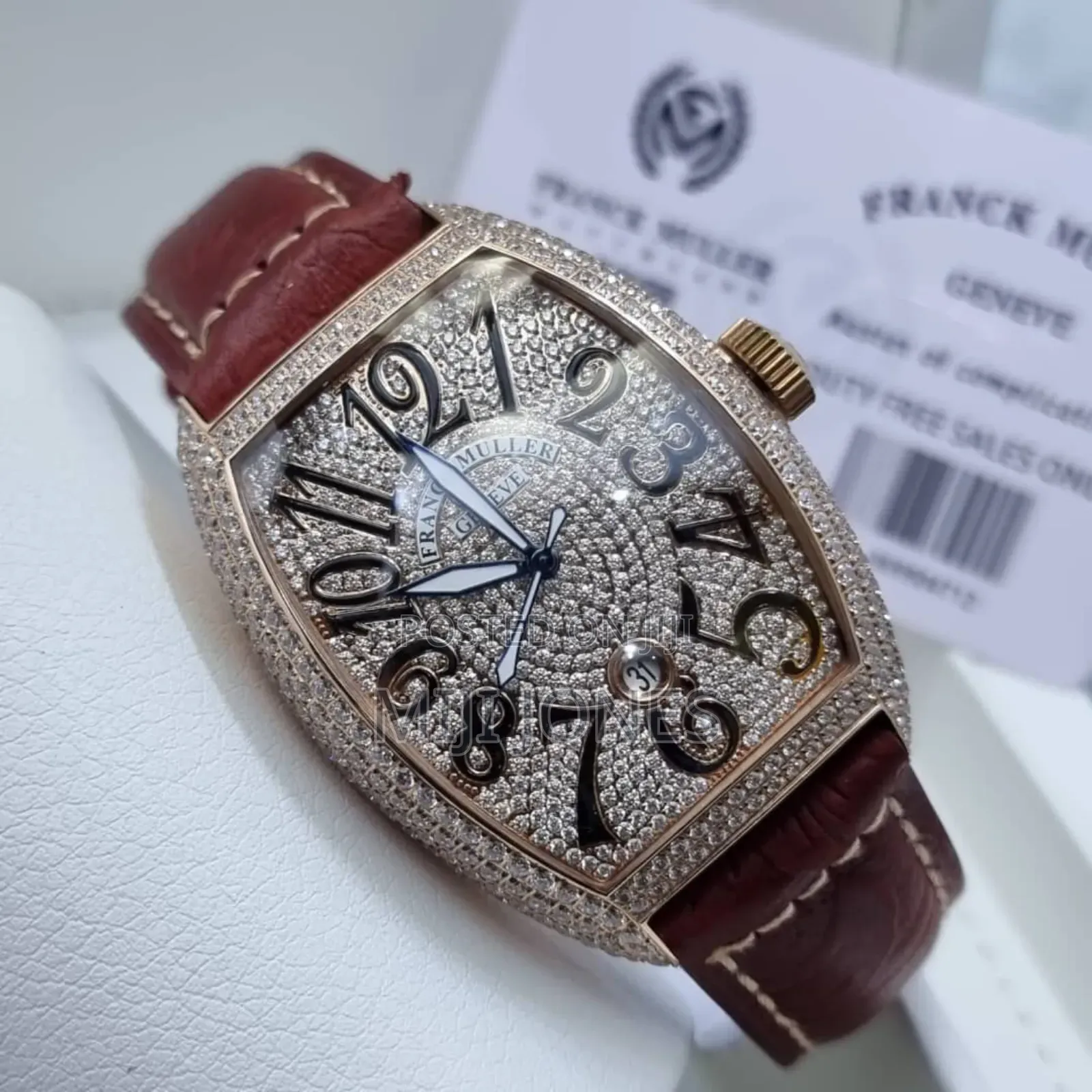 FRANCK Muller Bezel Dial Brown Strap