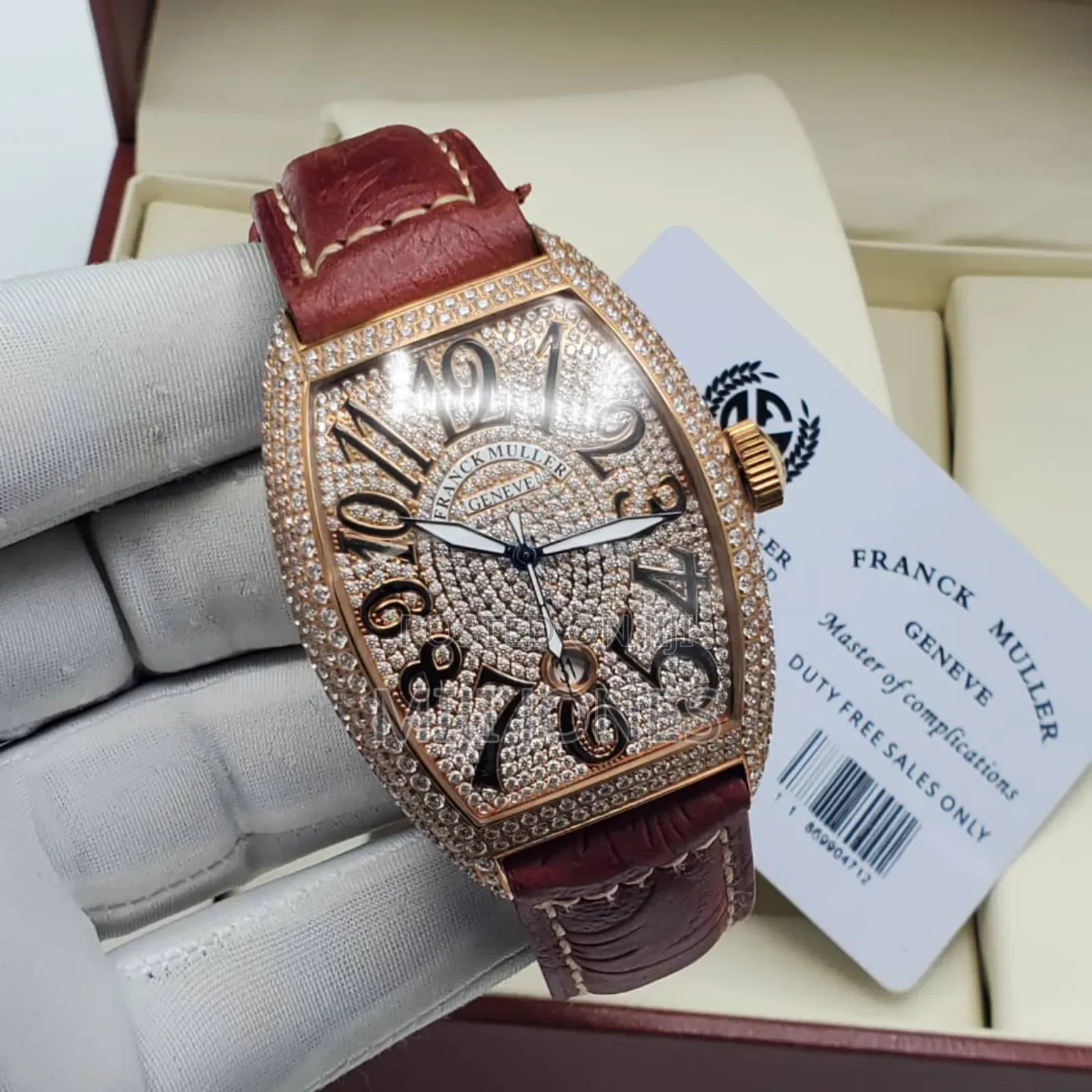 FRANCK Muller Bezel Dial Brown Strap
