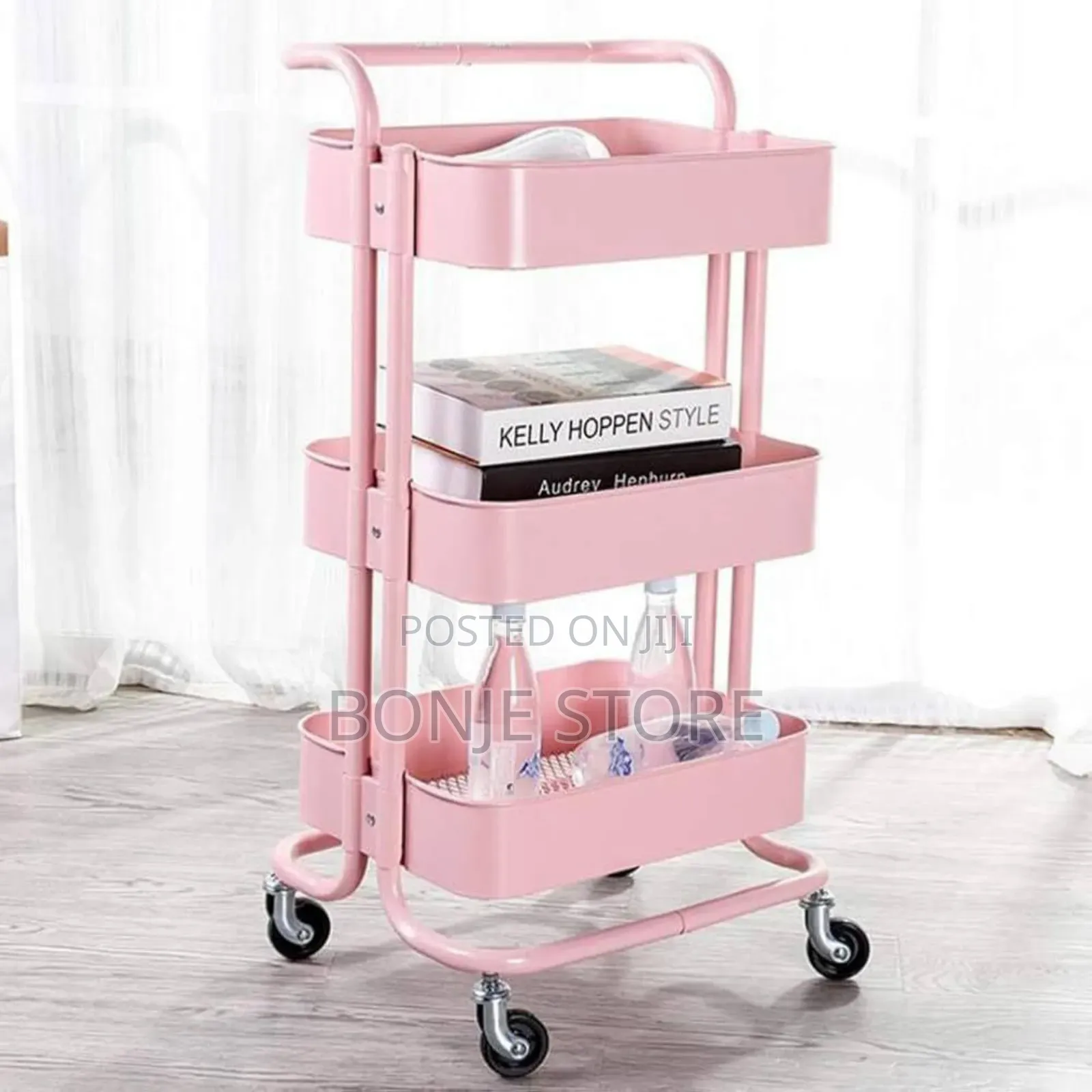 3-Tier Rolling Cart, Kitchen Storage Rack, Baby Trolley