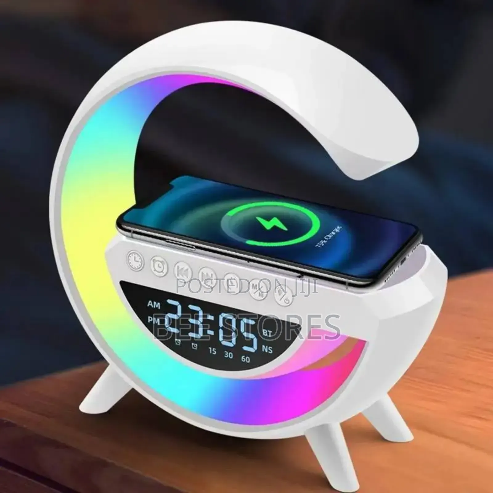 LED Wireless Charger Speaker With Alarm Clock