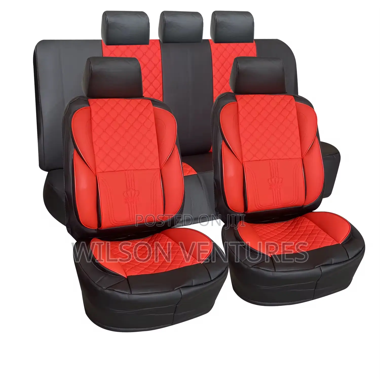 Red and Black Complete Set Car Seat Cover