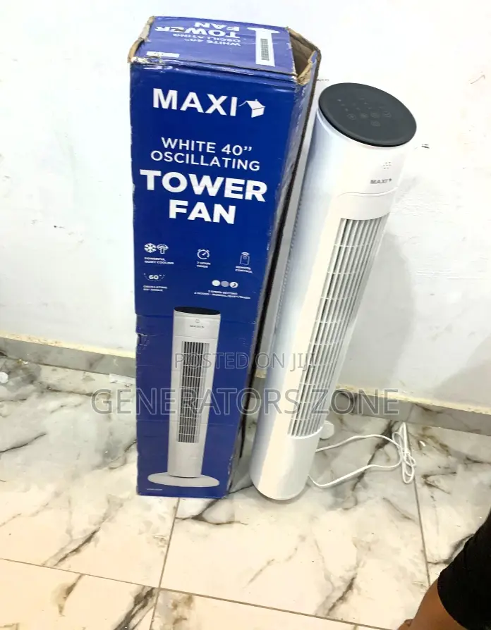 Portable Maxi 40 Inch White Tower Fan