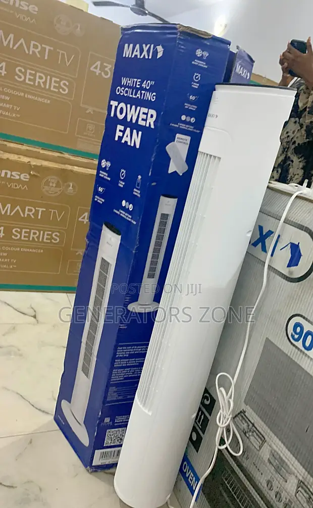 High Quality White 40 Inch Maxi Tower Fan With Remote