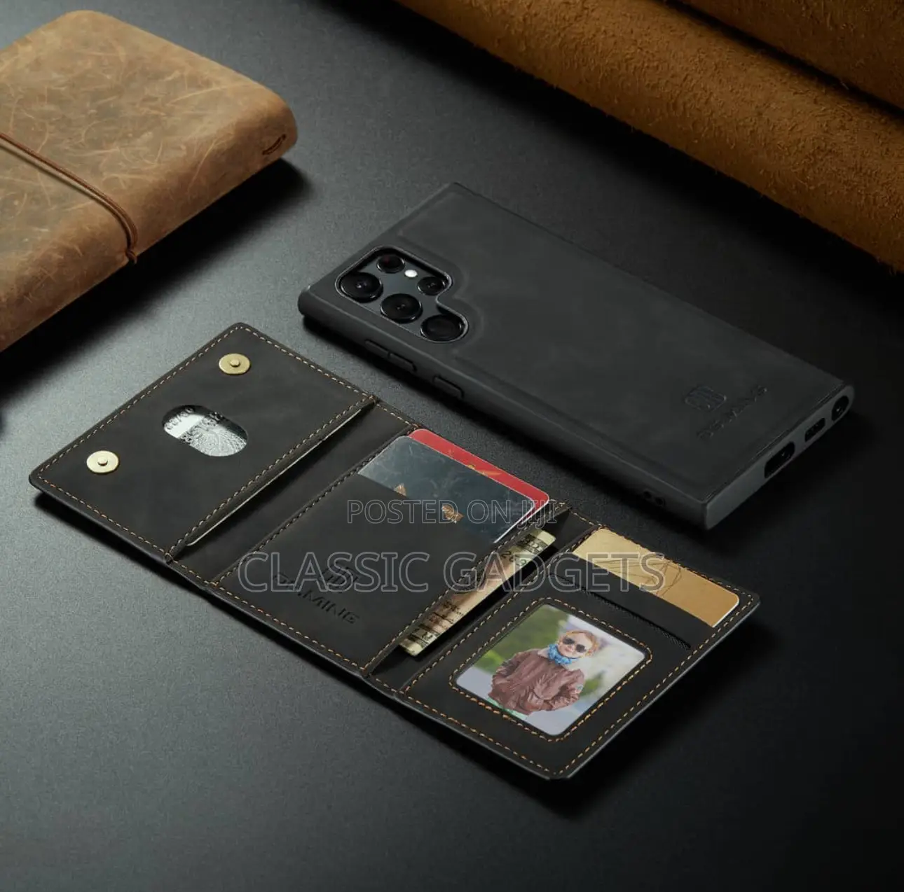 2 in 1 Leather Wallet Back Case for Galaxy S24 Ultra