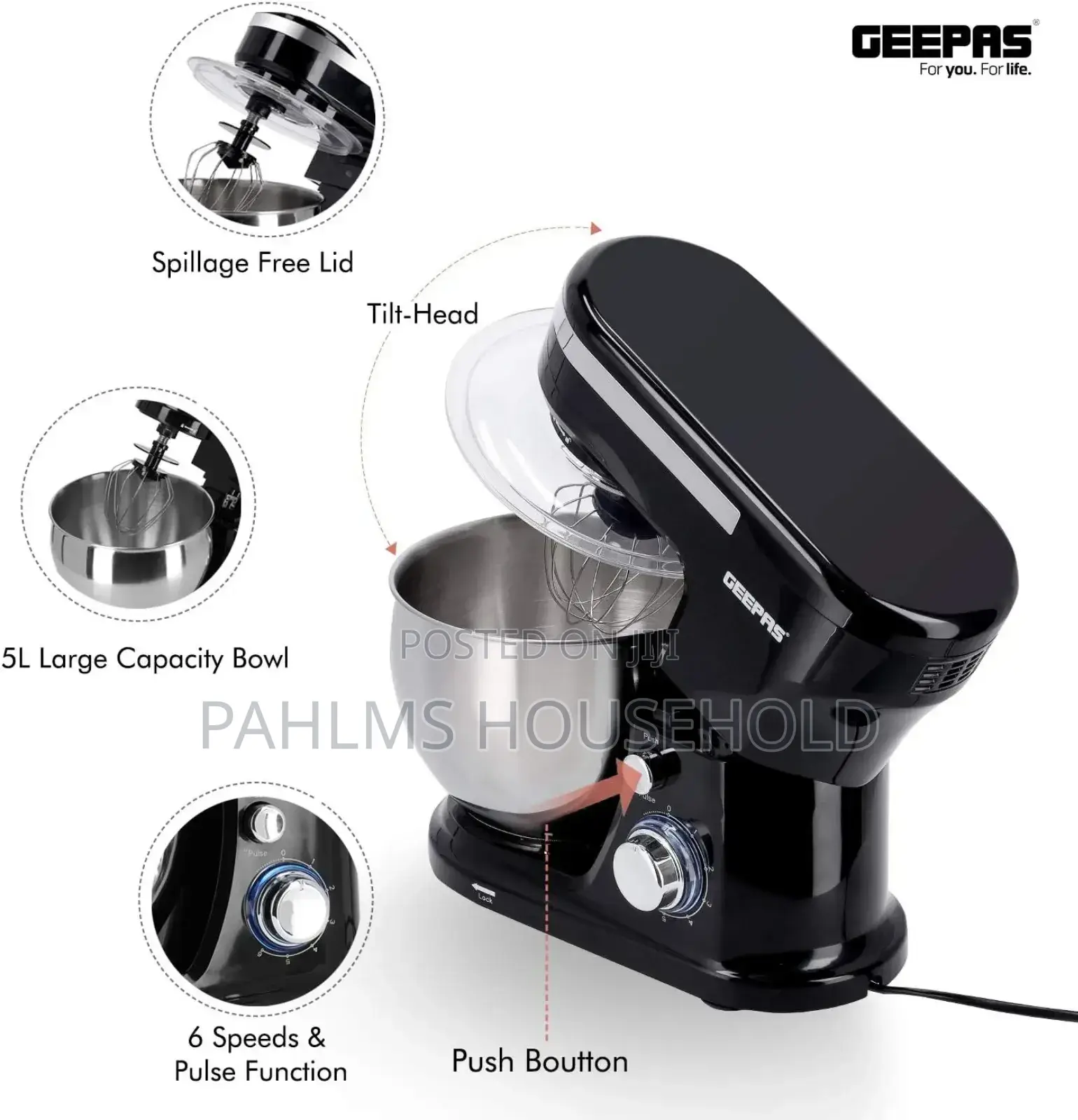 5L Geepas Food Stand Mixer