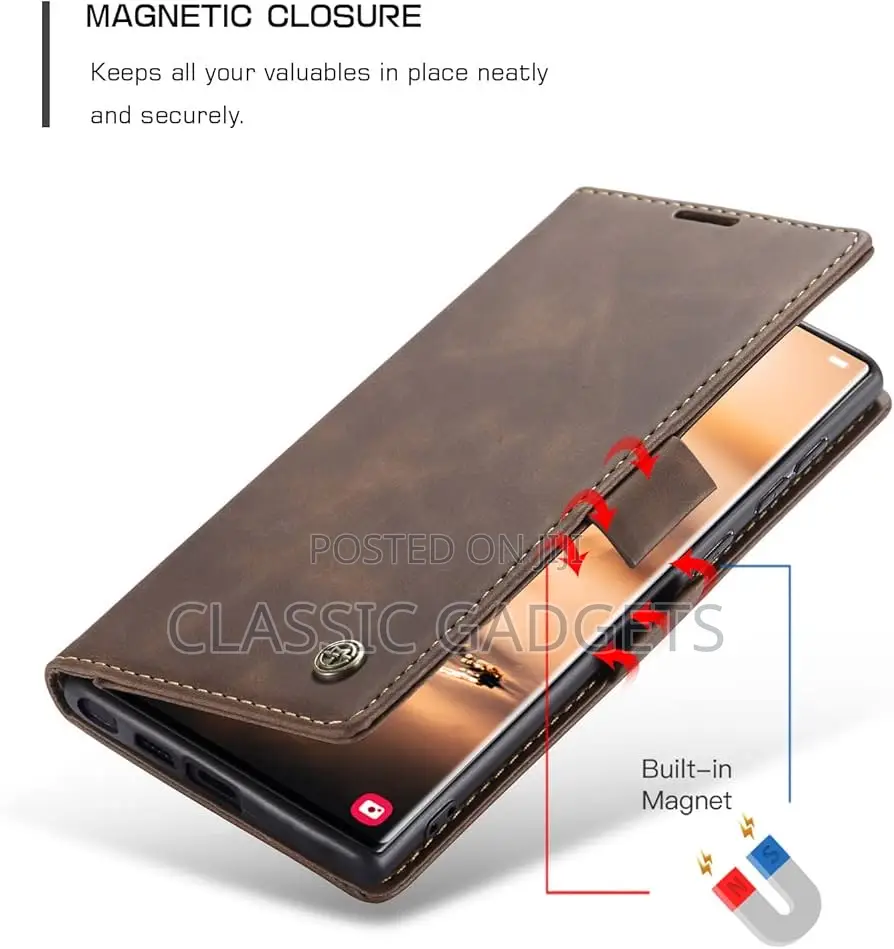 Leather Vintage Wallet Phone Case for Galaxy S25 Ultra