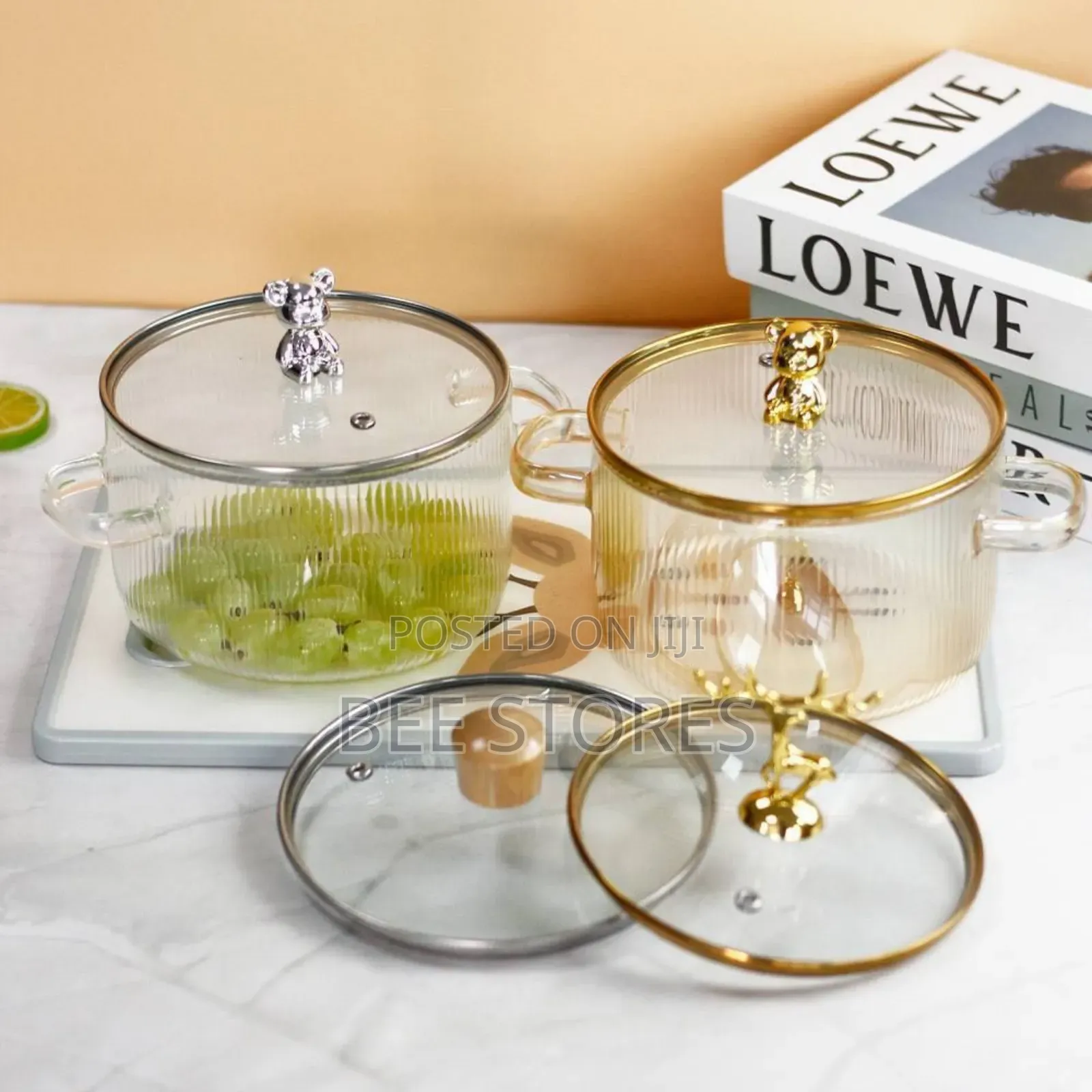 1.9lts Transparent Glass Pot