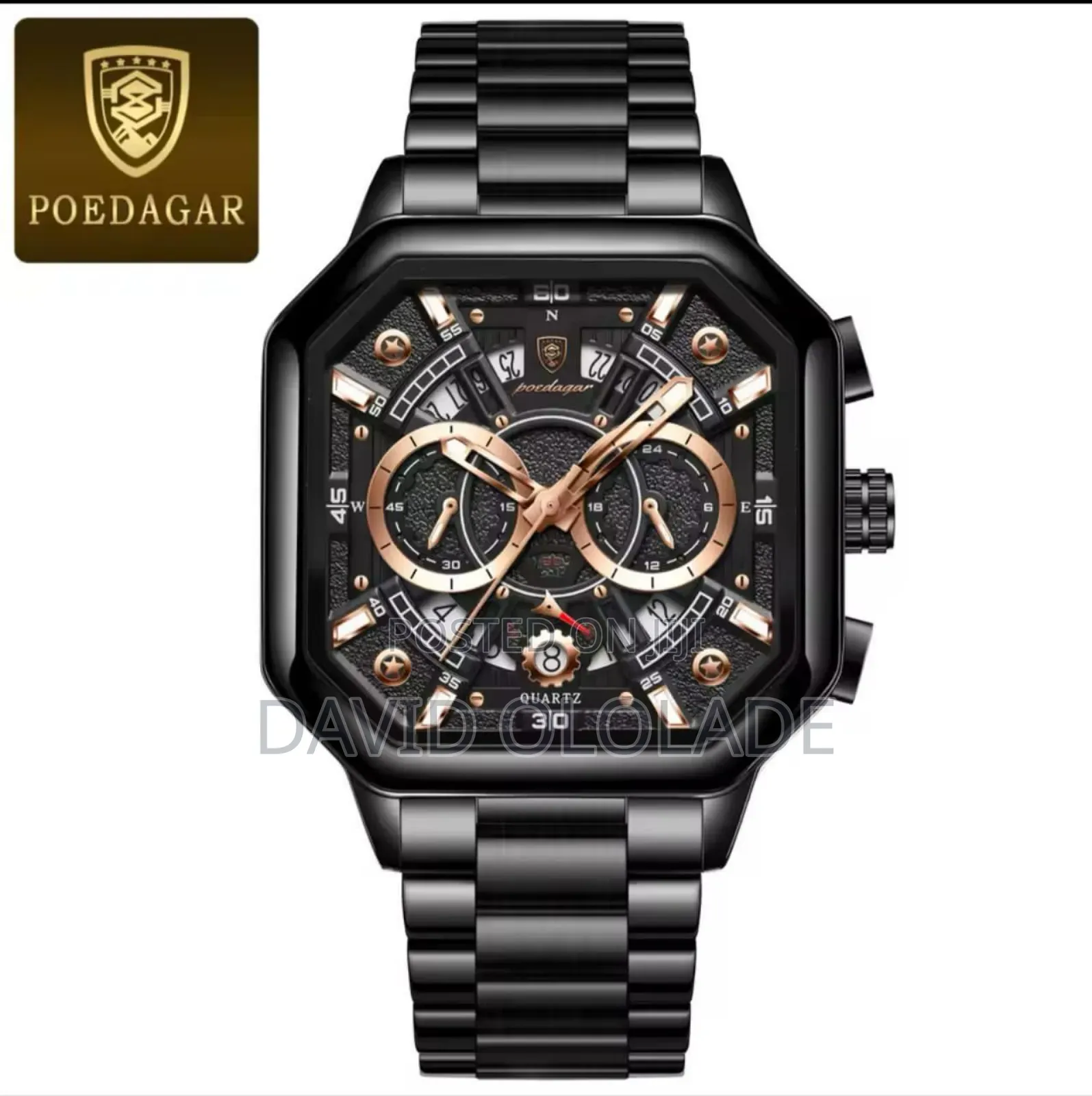 Poedagar Chain Chronograph Wristwatch