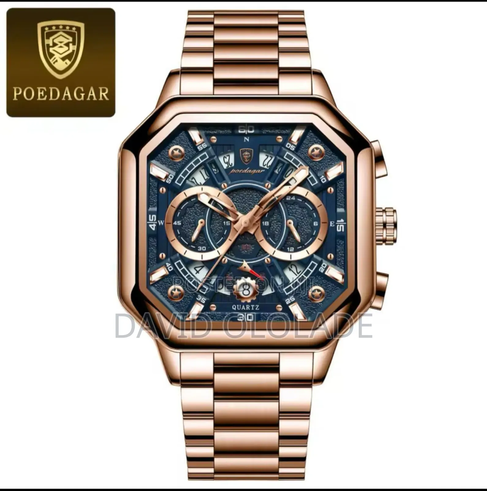 Poedagar Chain Chronograph Wristwatch