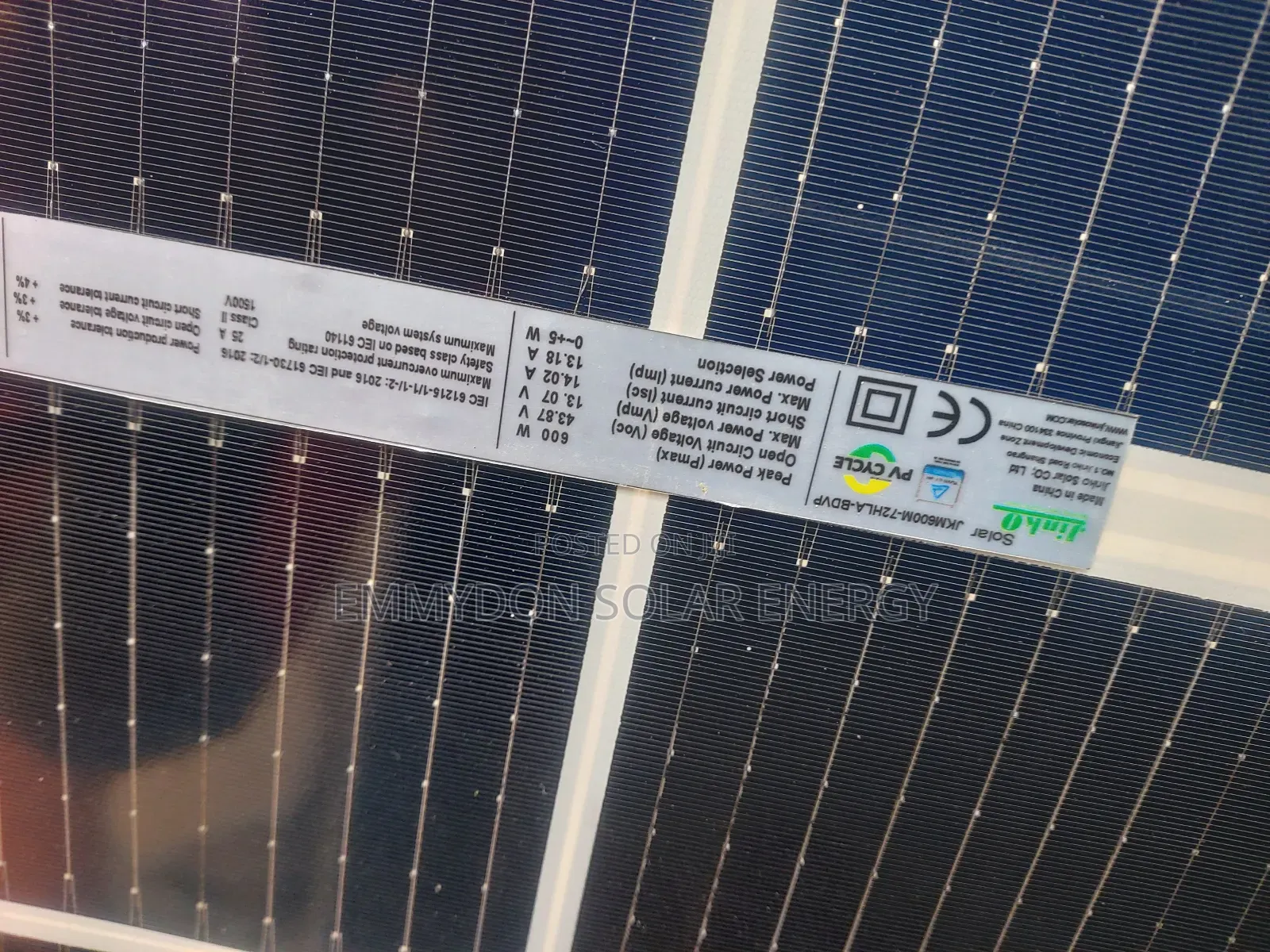 Original Jinko Solar Mono Panel 600watt
