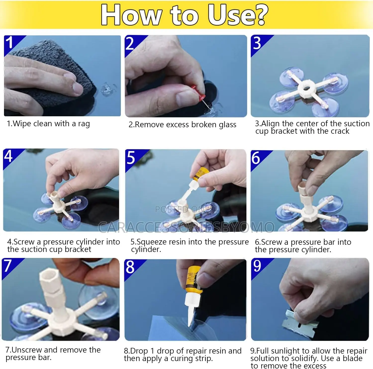 Windshield Crack Repair Kit - 1pc