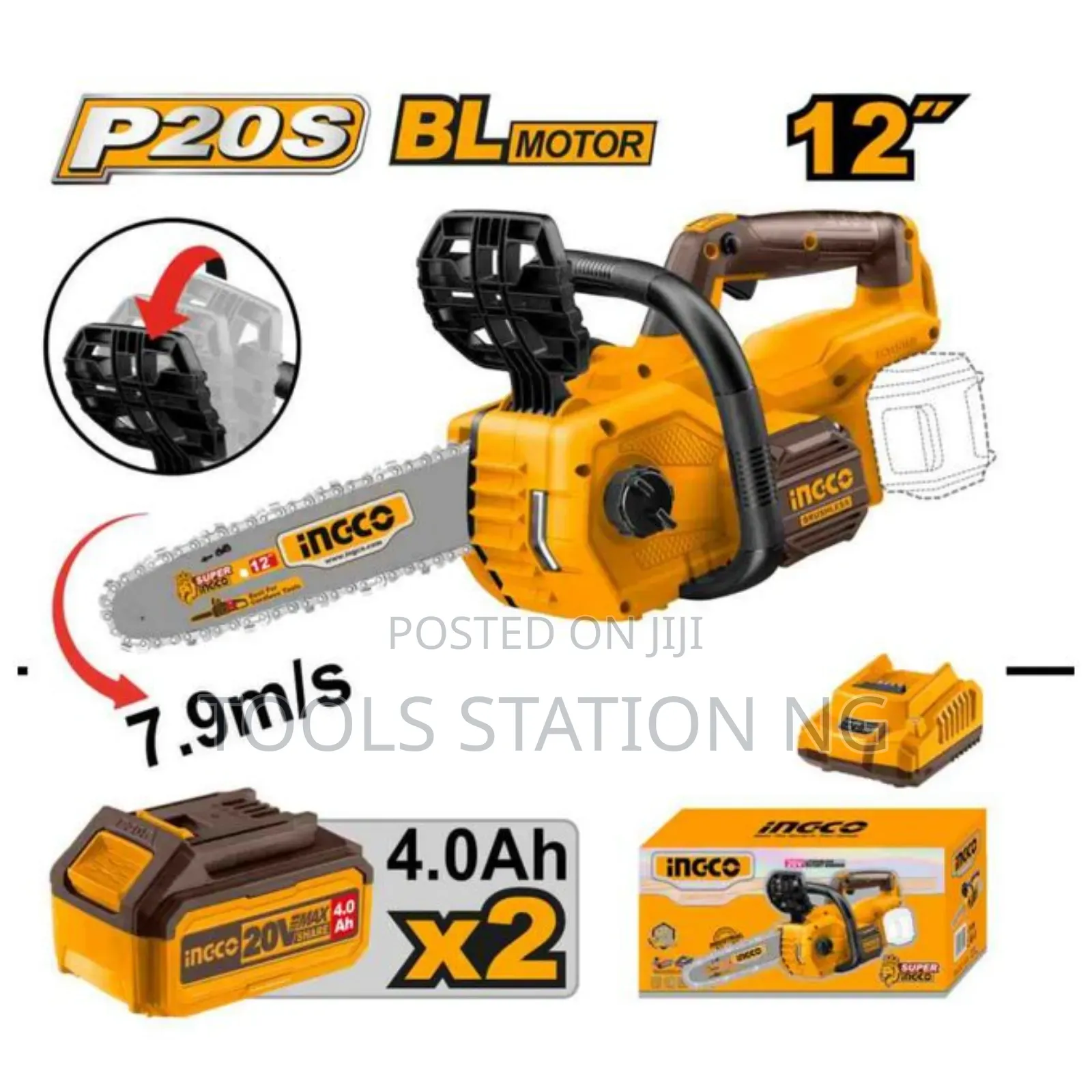 Chain Saw 12", 20v, 4.0amp Battery