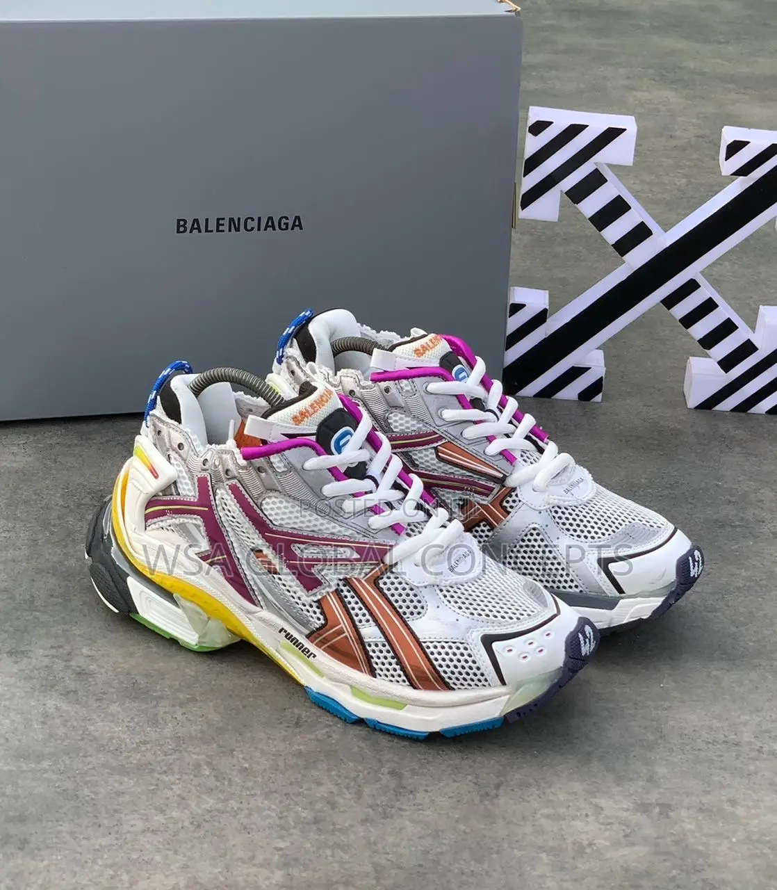 Valencia’S Track Runner Mesh and Faux Leather Multicolored