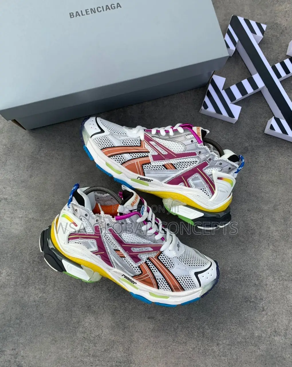 Valencia’S Track Runner Mesh and Faux Leather Multicolored