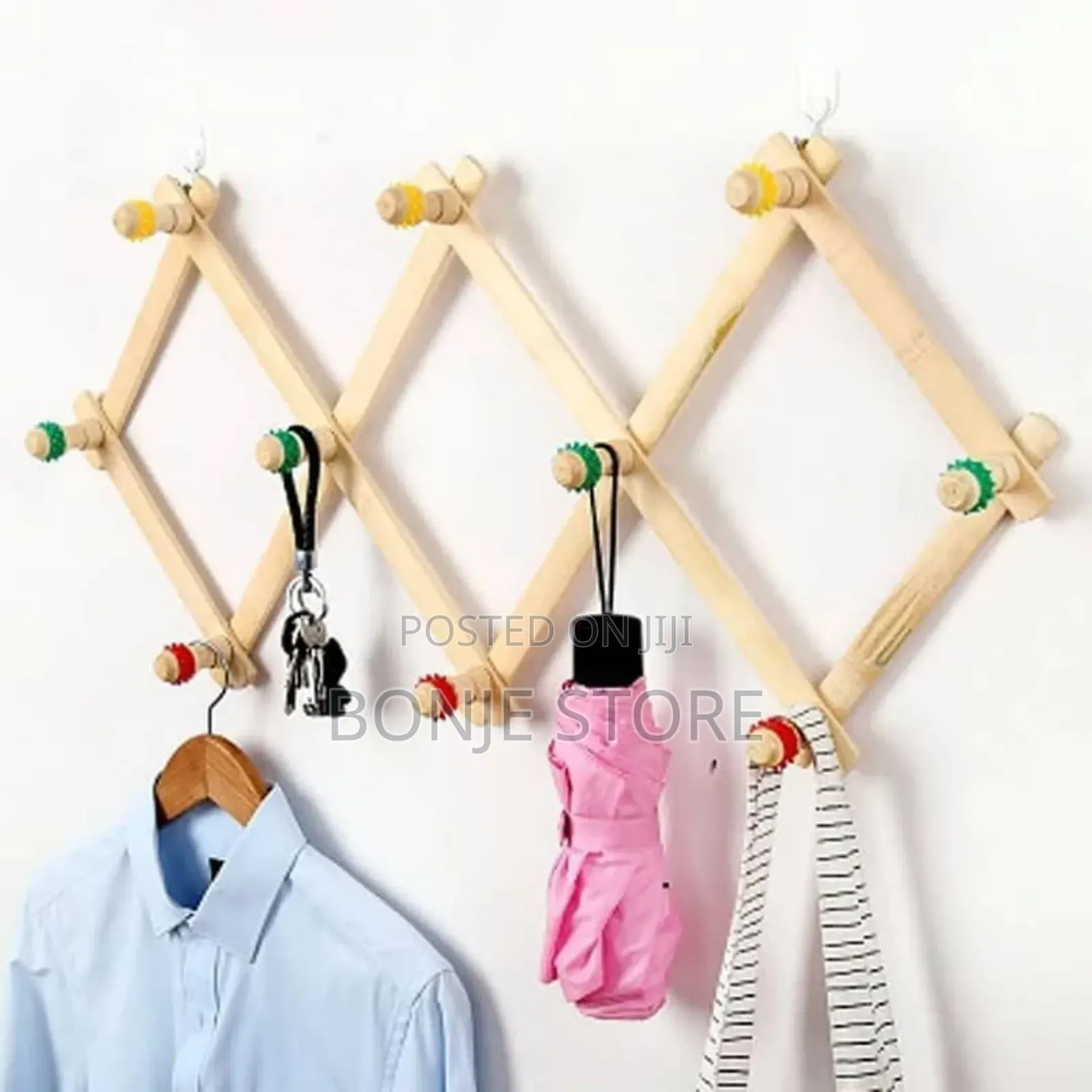 Wooden Bag Hanger 
Wooden Expandable Mug Rack