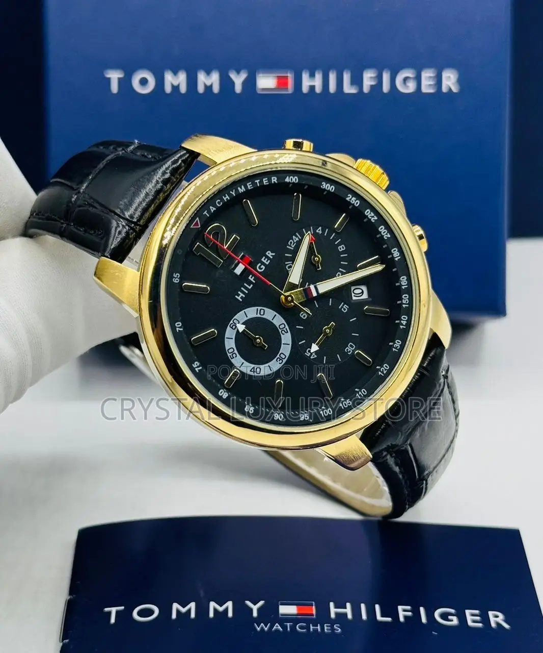 Tommy Hilfiger Quality Luxury Men Genuine Leather Wristwatch