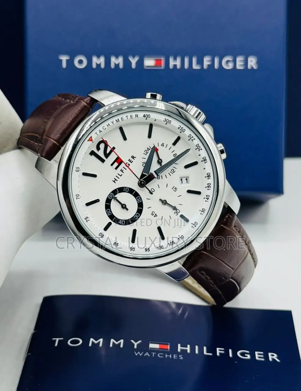 Tommy Hilfiger Quality Luxury Men Genuine Leather Wristwatch