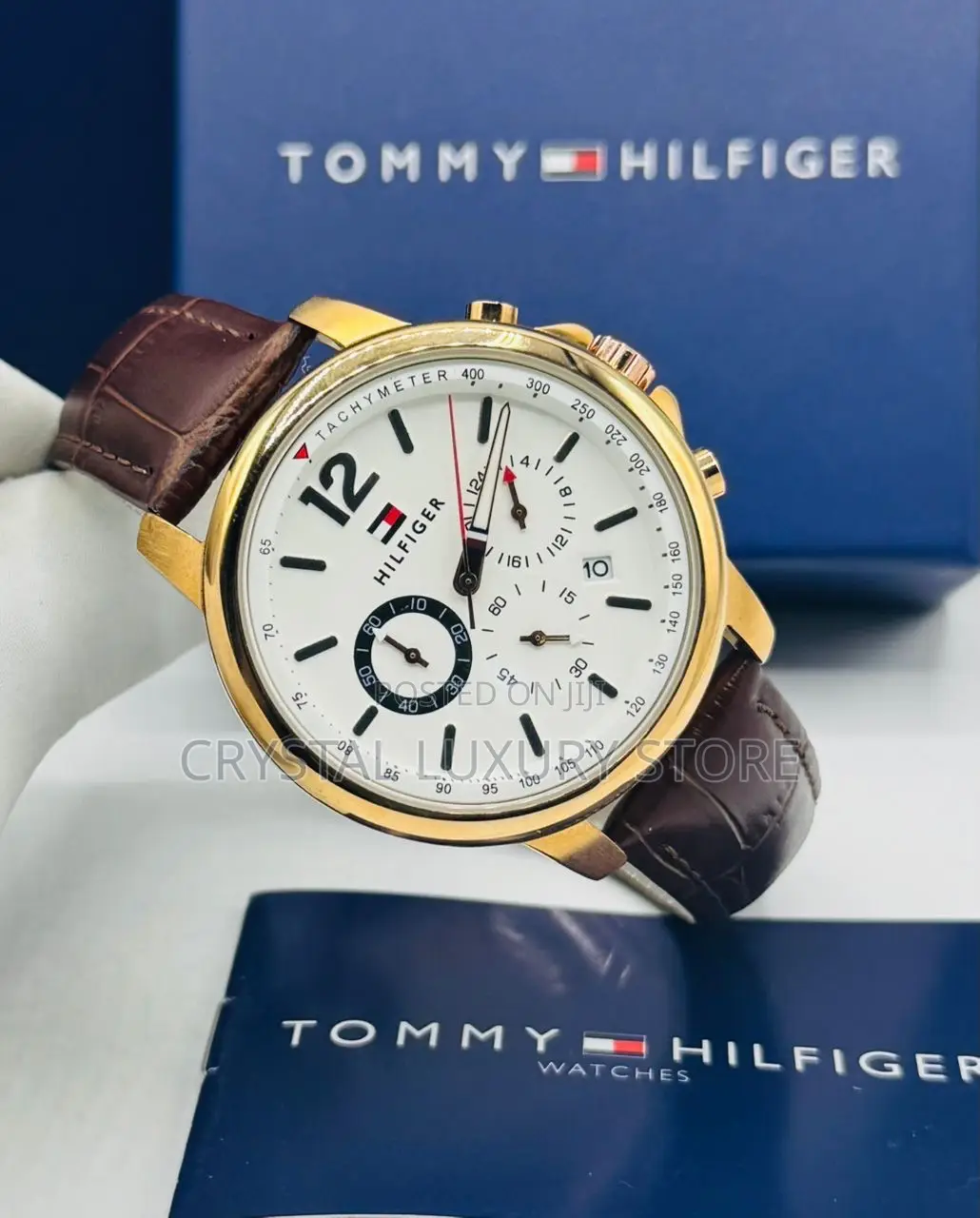 Tommy Hilfiger Quality Luxury Men Genuine Leather Wristwatch
