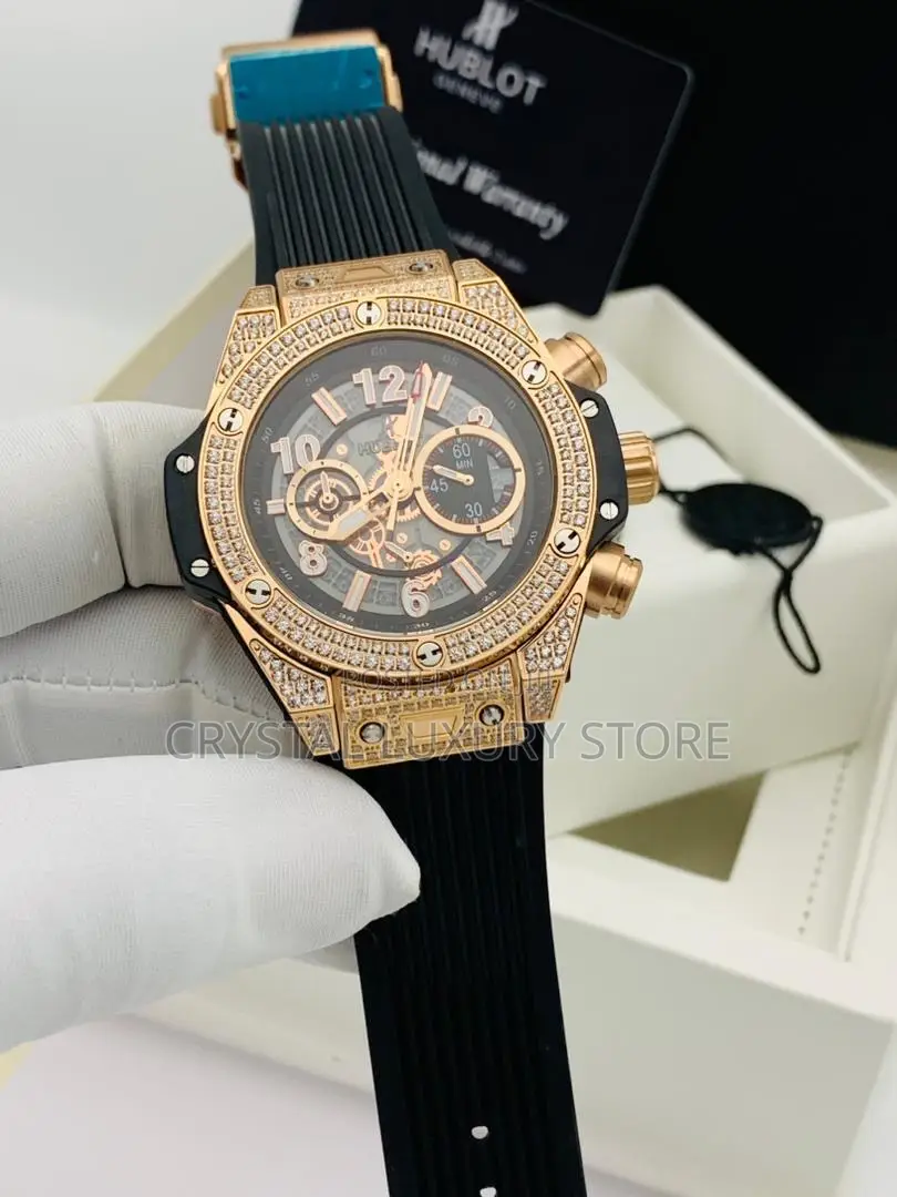 Hublot Quality Men Rubber Strap Wristwatch