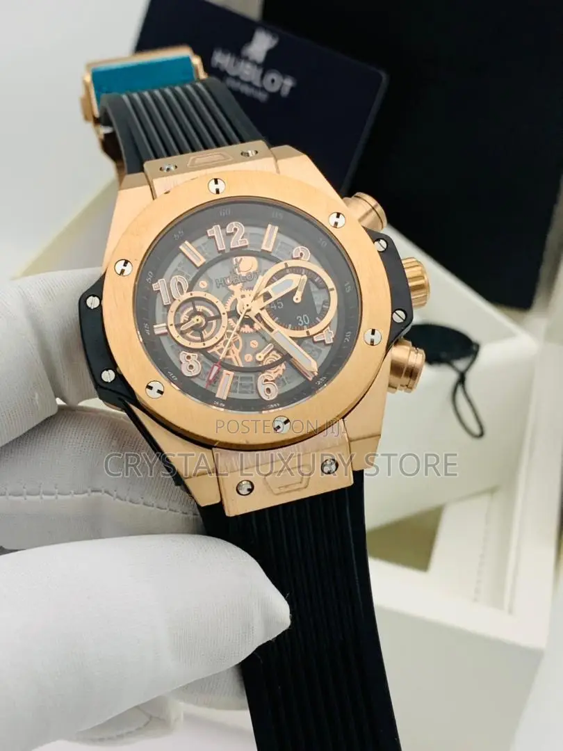 Hublot Quality Men Rubber Strap Wristwatch