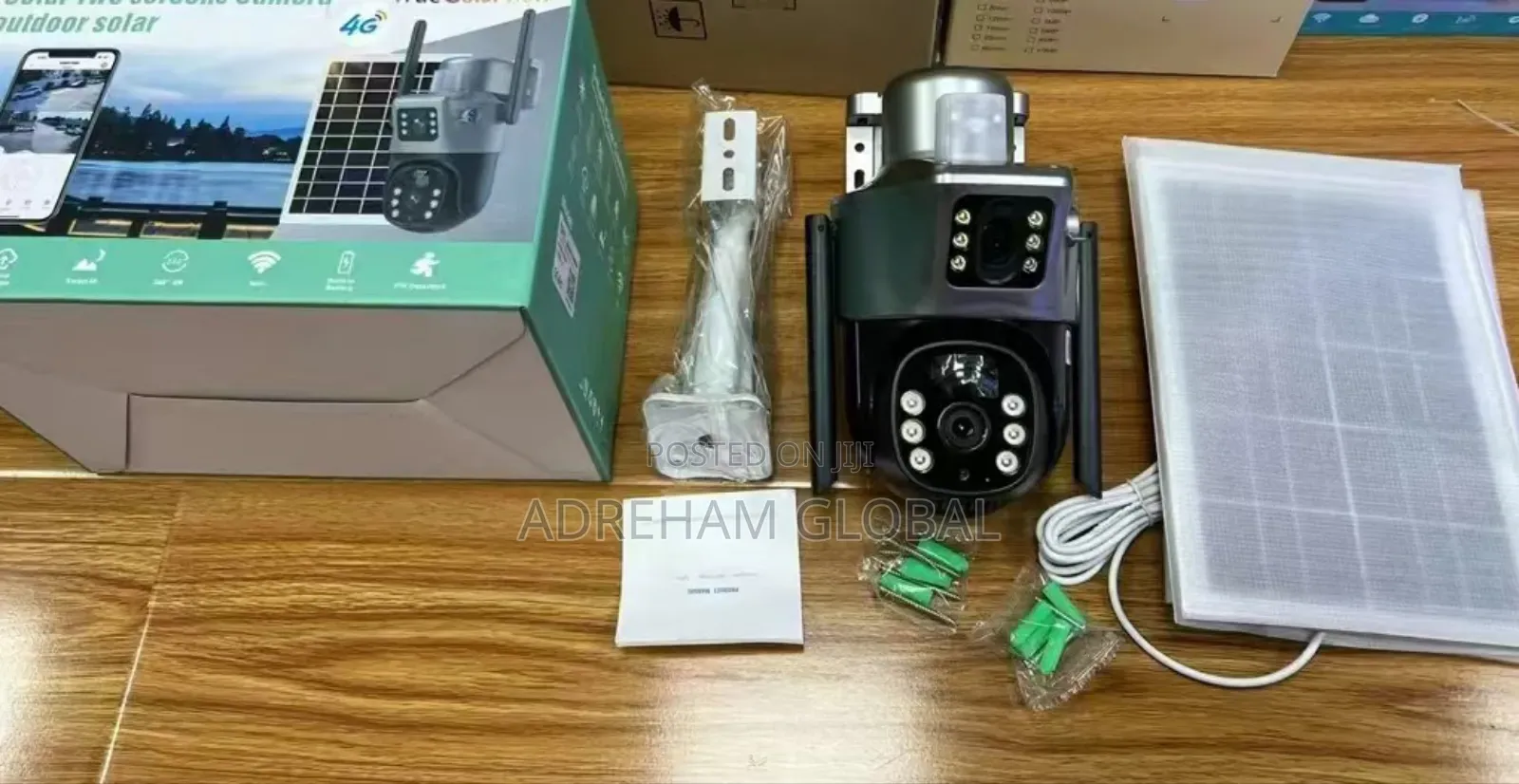 4g Dual Lens(App:V380) Solar Two Screens Camera Solar