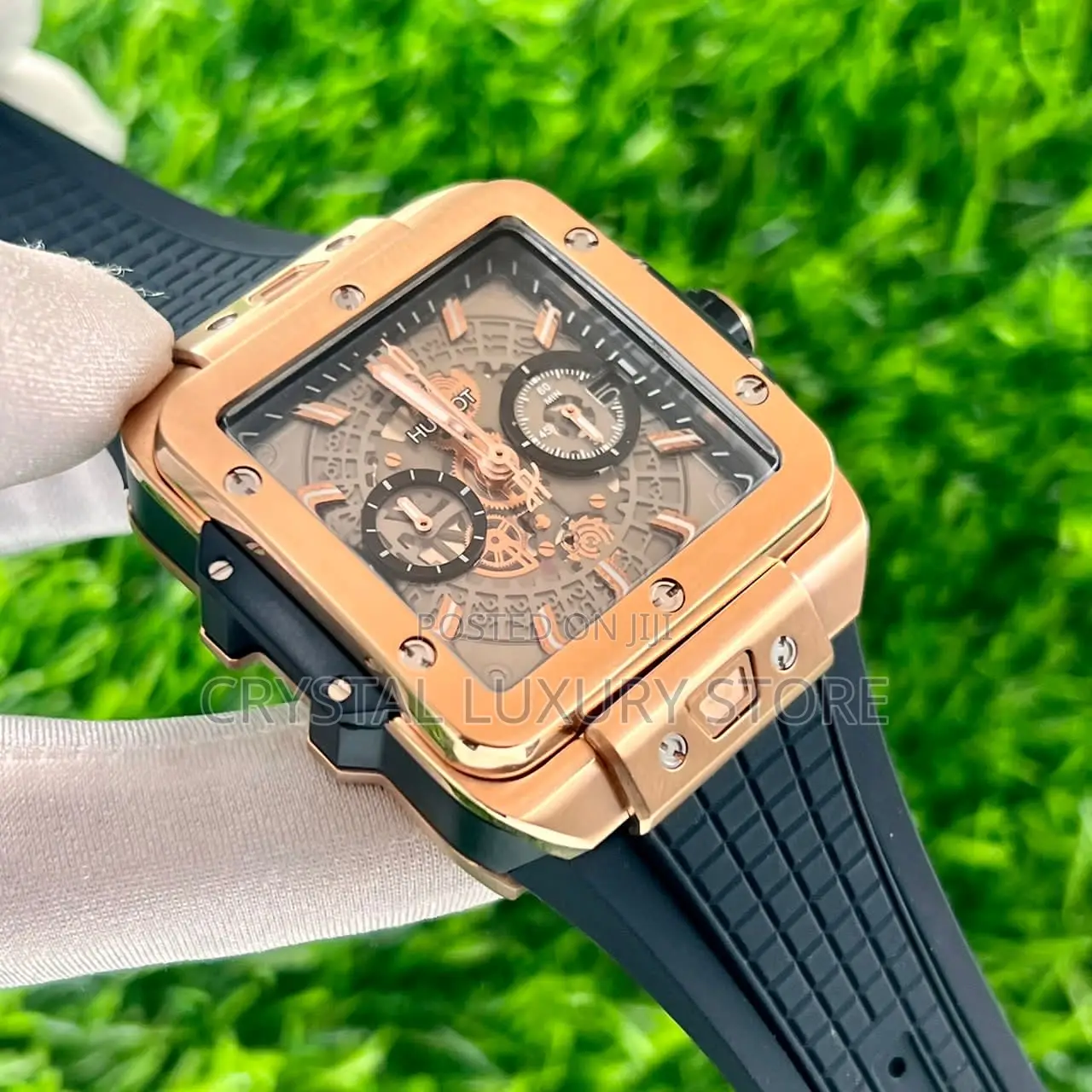 Hublot Quality Men Rubber Strap Wristwatch