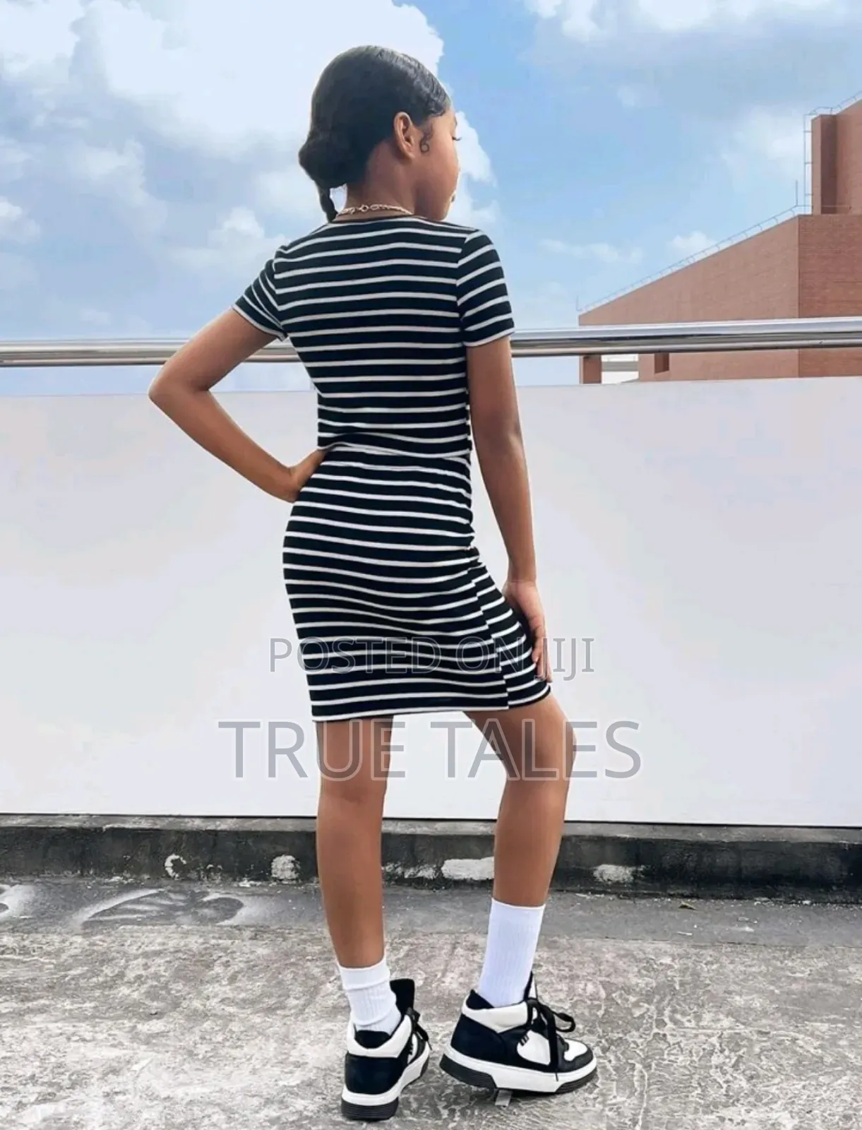 Girl's White and Black Set and Top/Blouse Set Ages 9 to 12