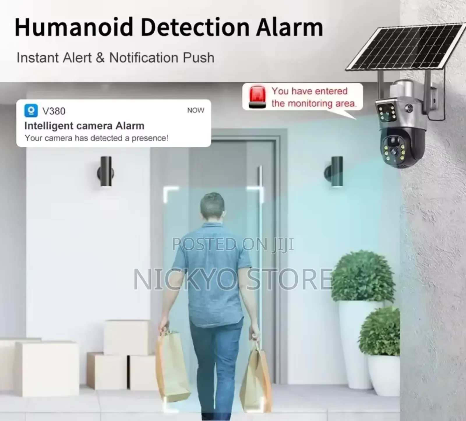 Solar Battery Camera Outdoor Wireless Wifi Double Lens