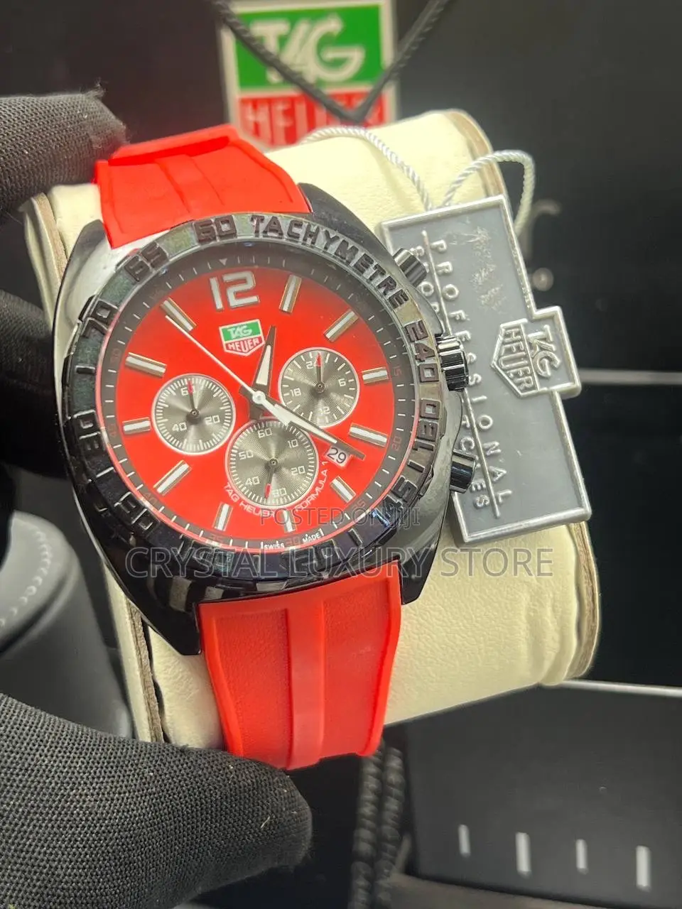 Tag Heuer Quality Men Rubber Strap Wristwatch