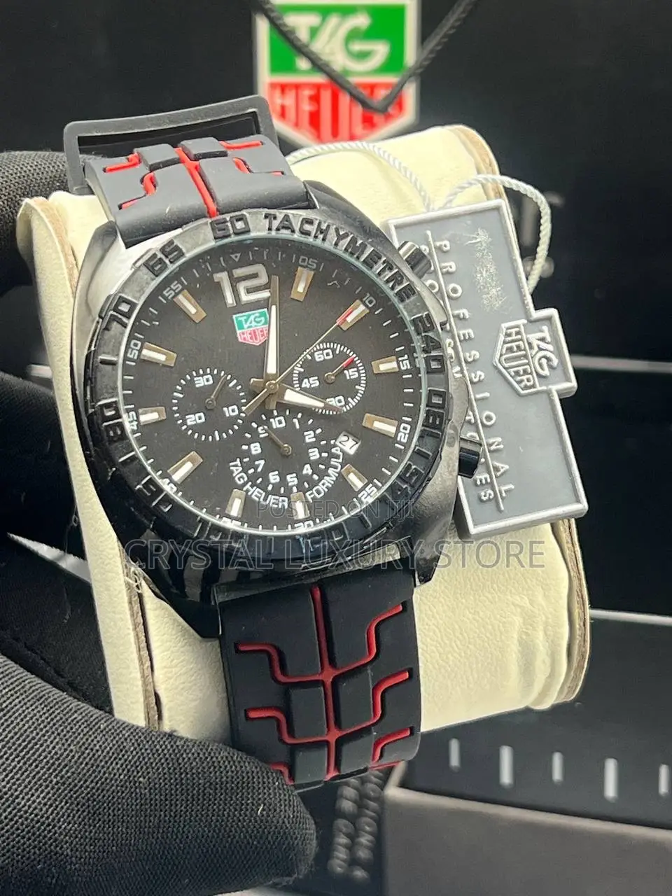 Tag Heuer Quality Men Rubber Strap Wristwatch