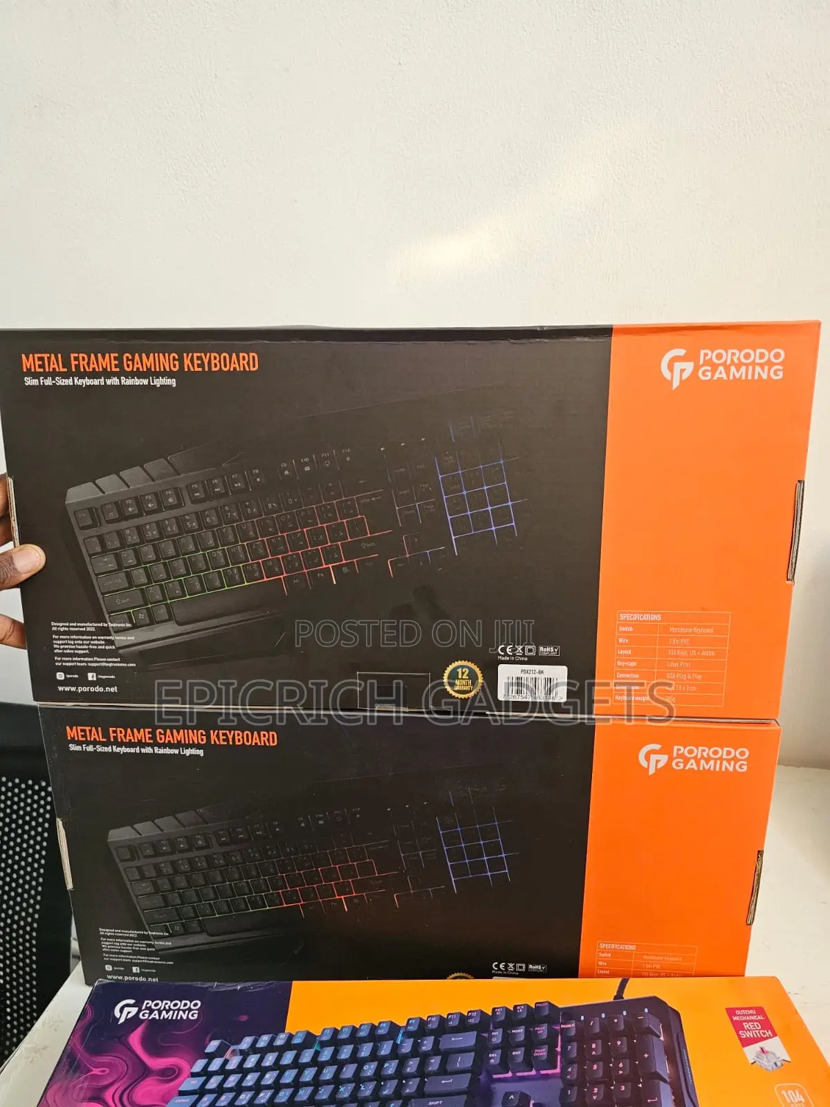 Porodo Pdx212 Metal Frame Gaming Keyboard