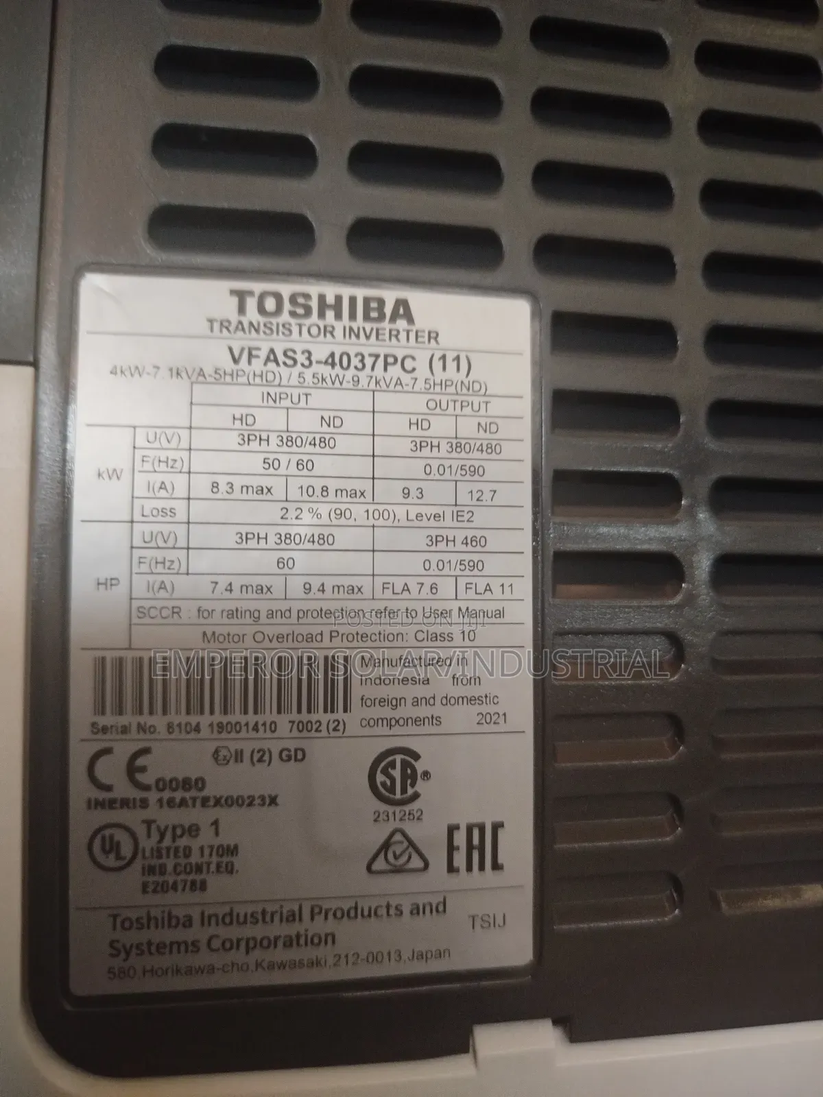 VFD Motor Drive 5.5kw