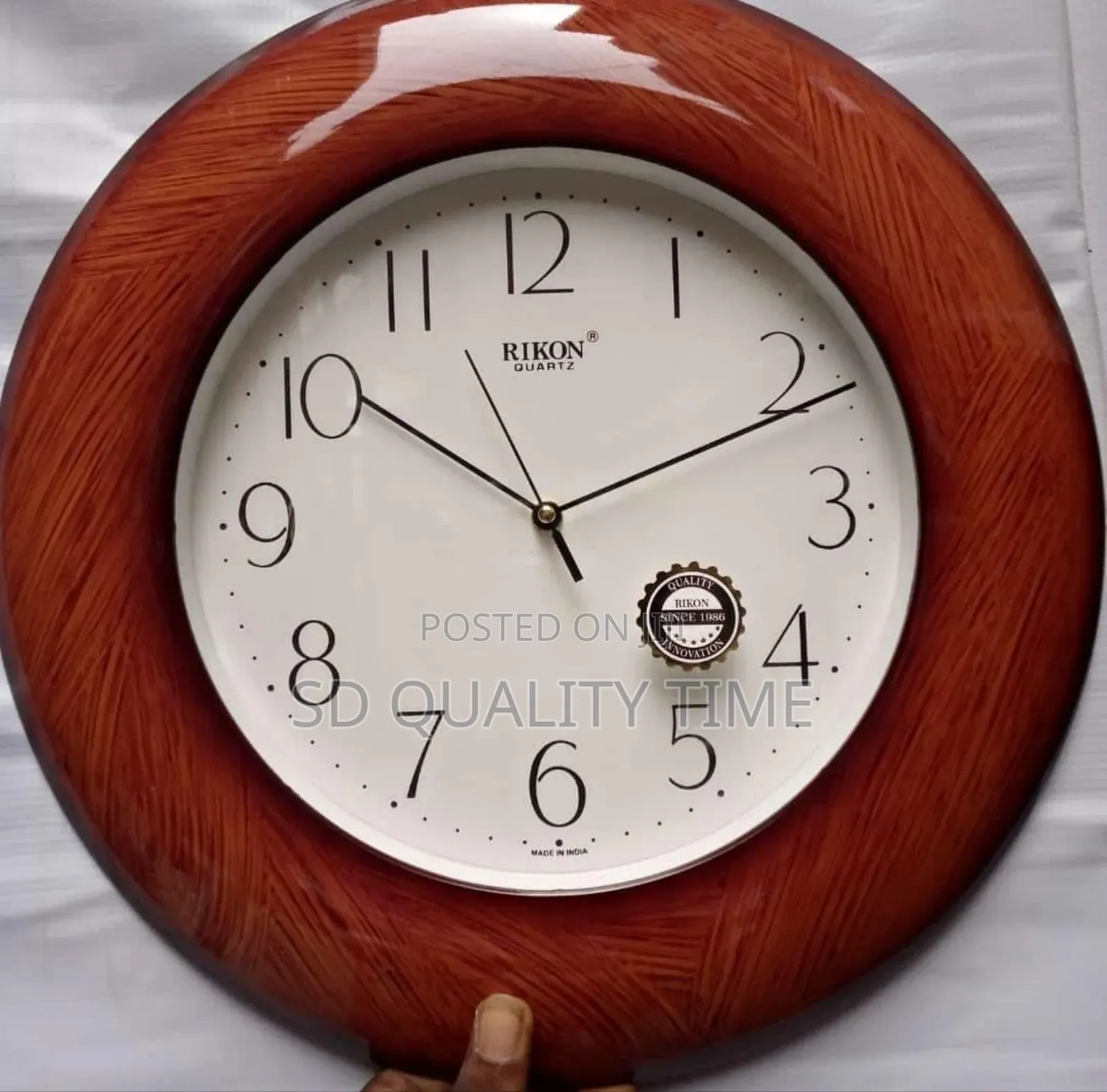 Rikon Brown Frame Wall Clock