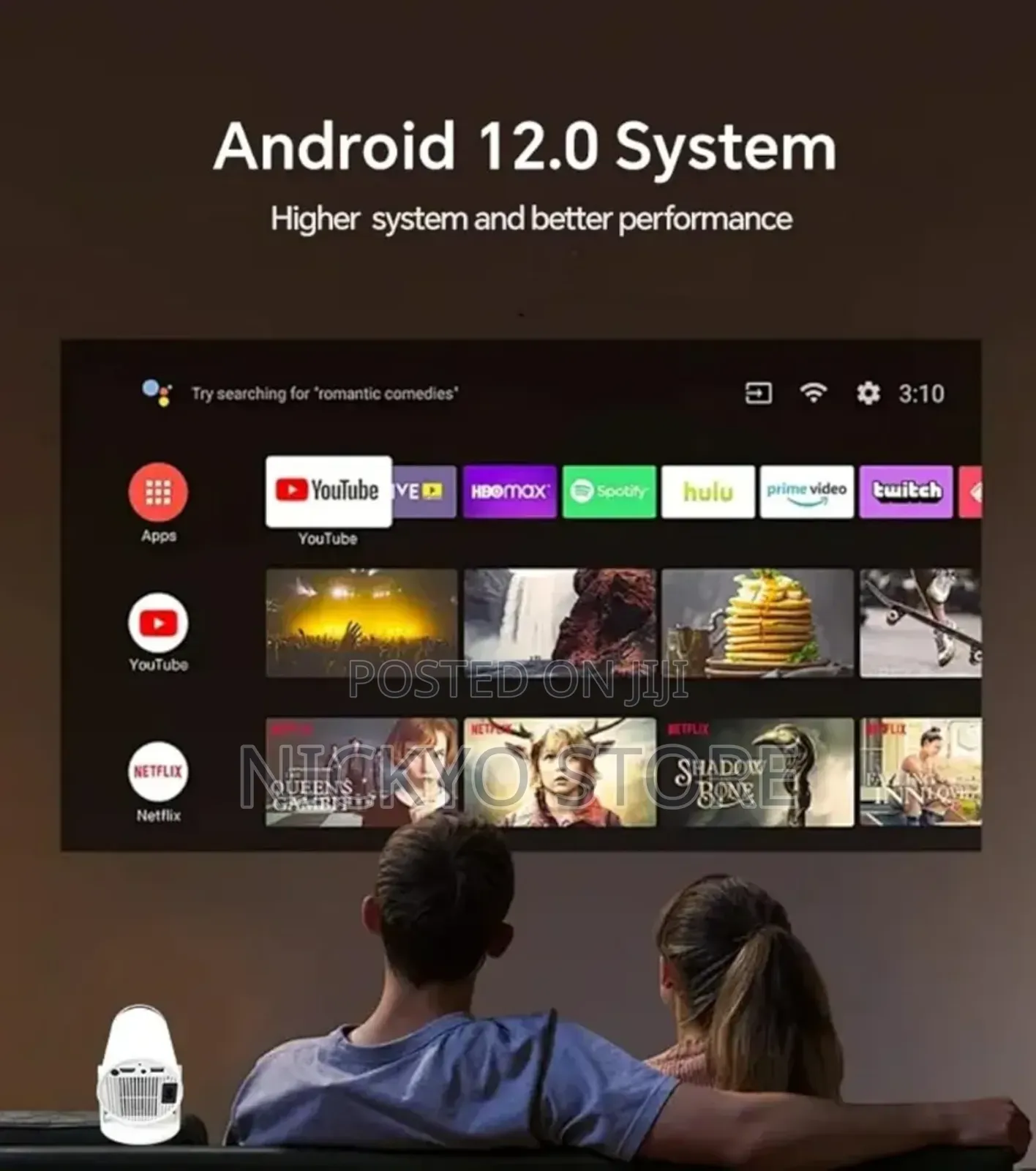 Wi-Fi Miracast 1280p Smart Home Theater Led Video Projector