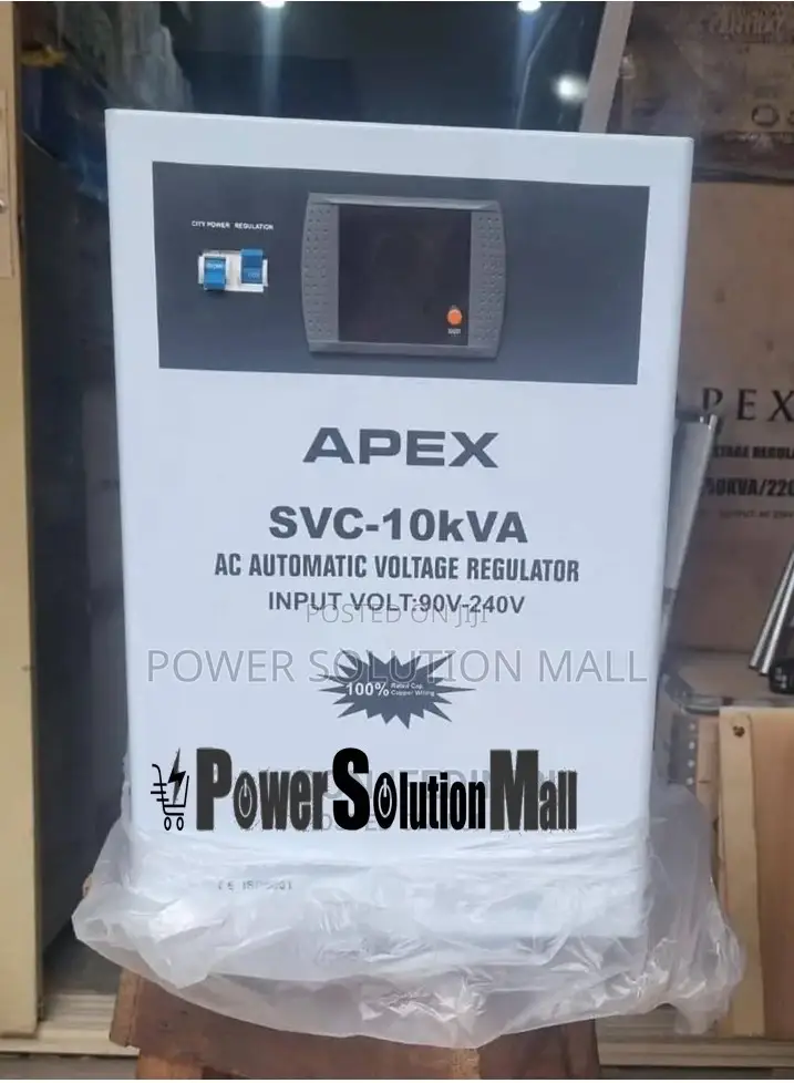 Apex 10kva Single Phase Servo Stabilizer (80v-260v)