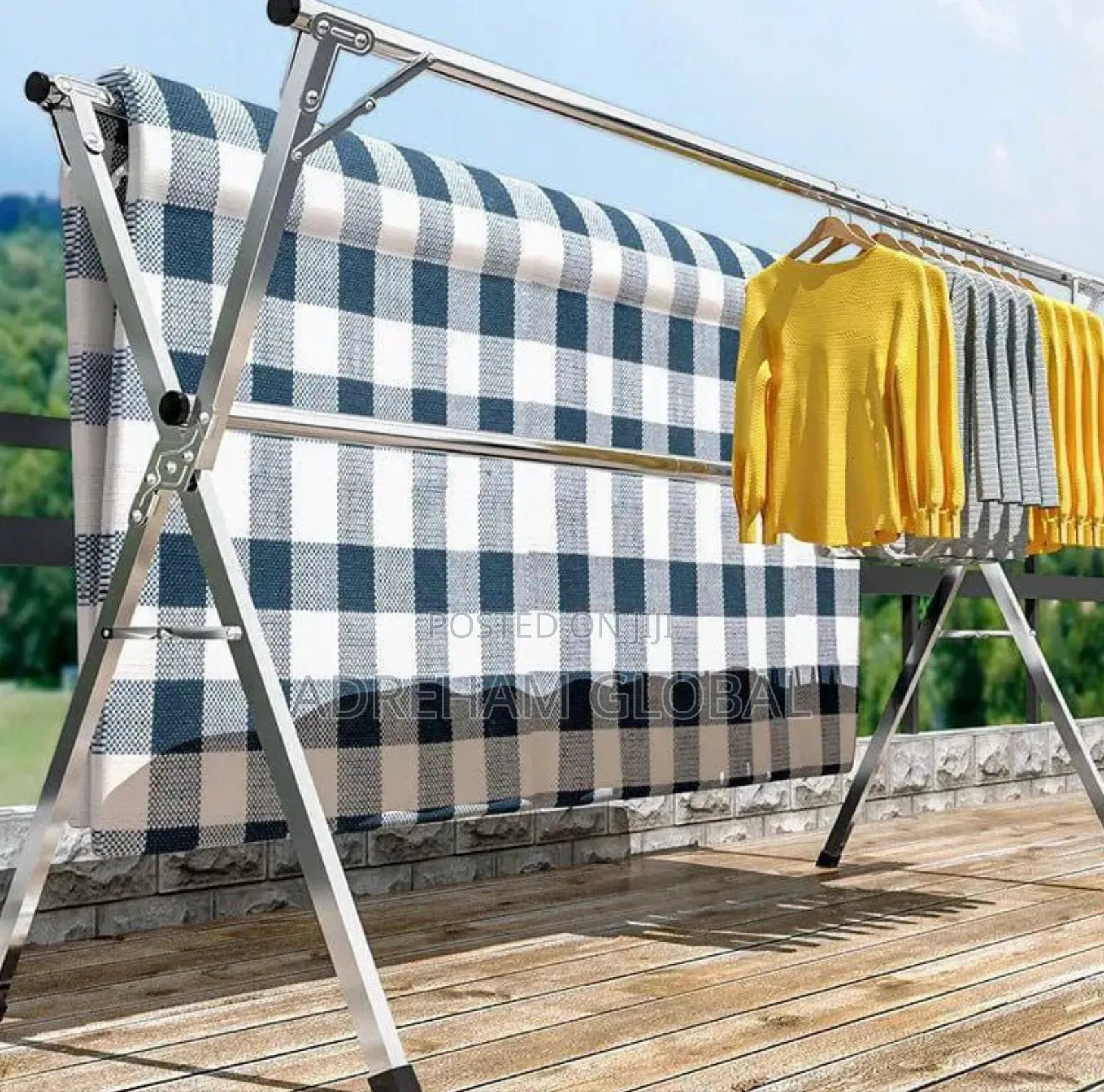 Telescopic Cloth Drying Hanger, Foldable With Ligh Weight