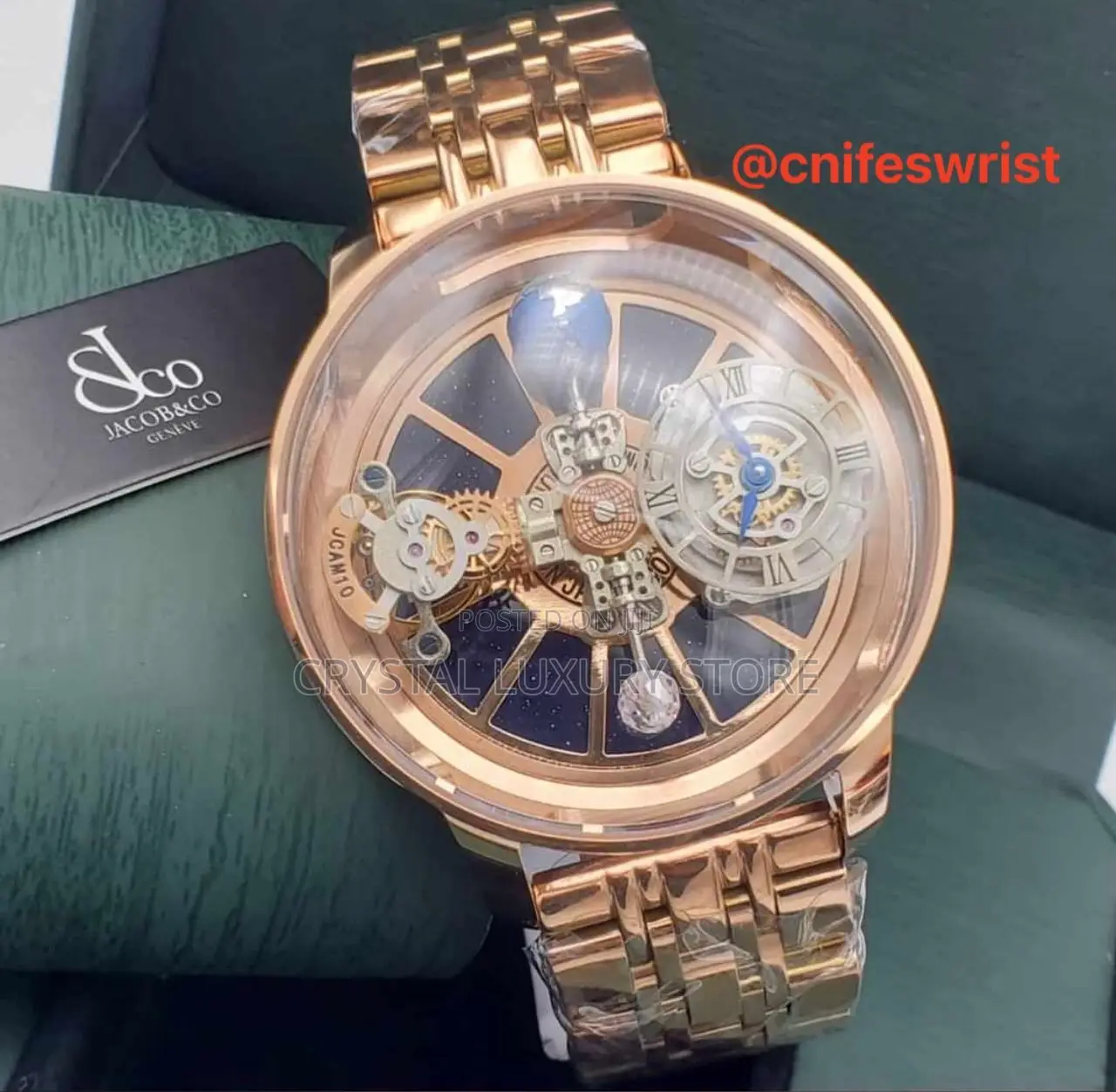 Jacob Co Quality Luxury Men Chain Strap Wristwatch