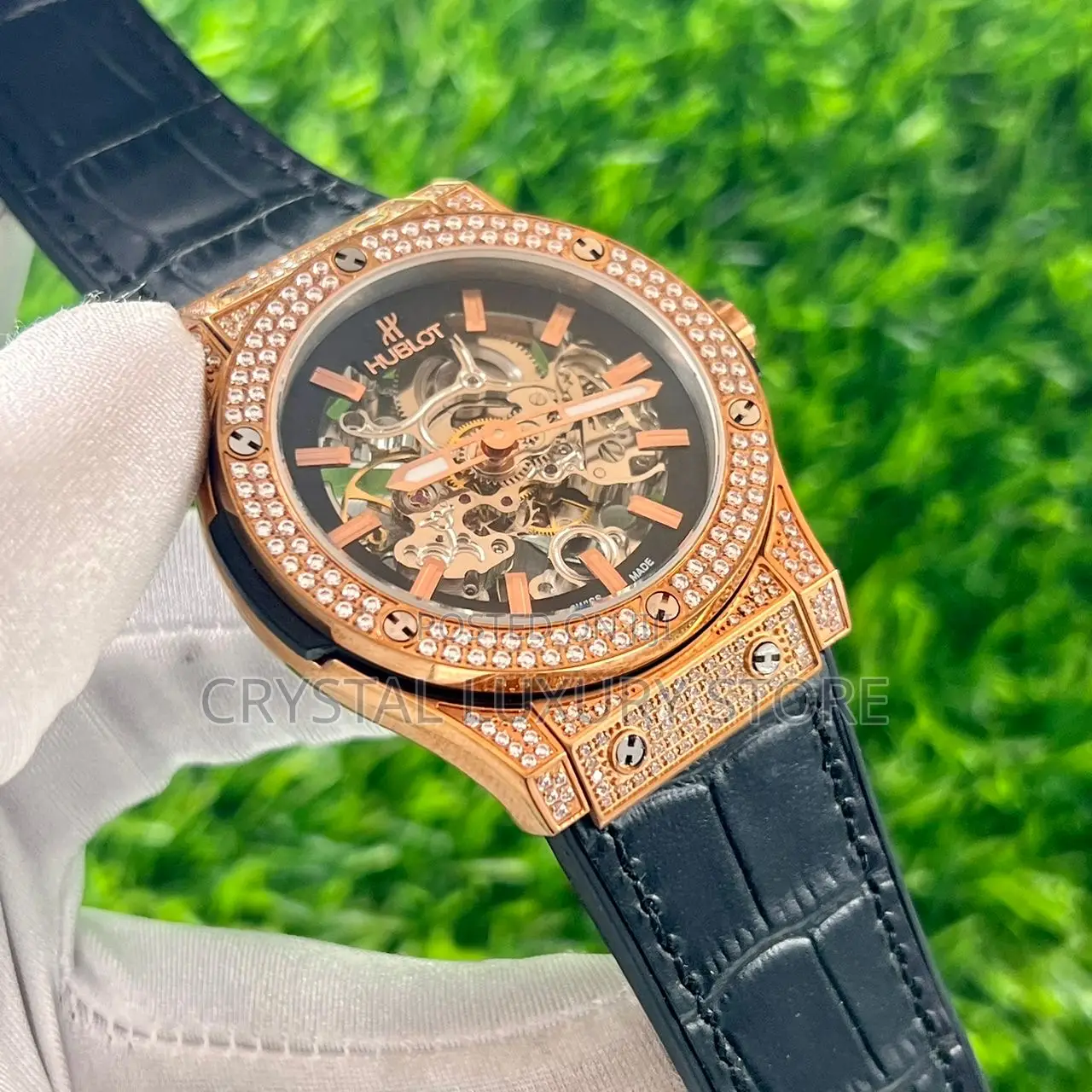 Hublot Quality Men Genuine Leather Wristwatch