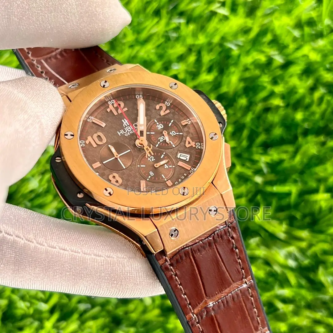 Hublot Quality Men Genuine Leather Wristwatch