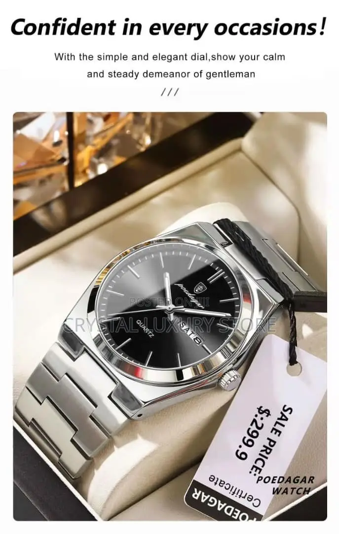 Poedagar Quality Men Chain Strap Wristwatch