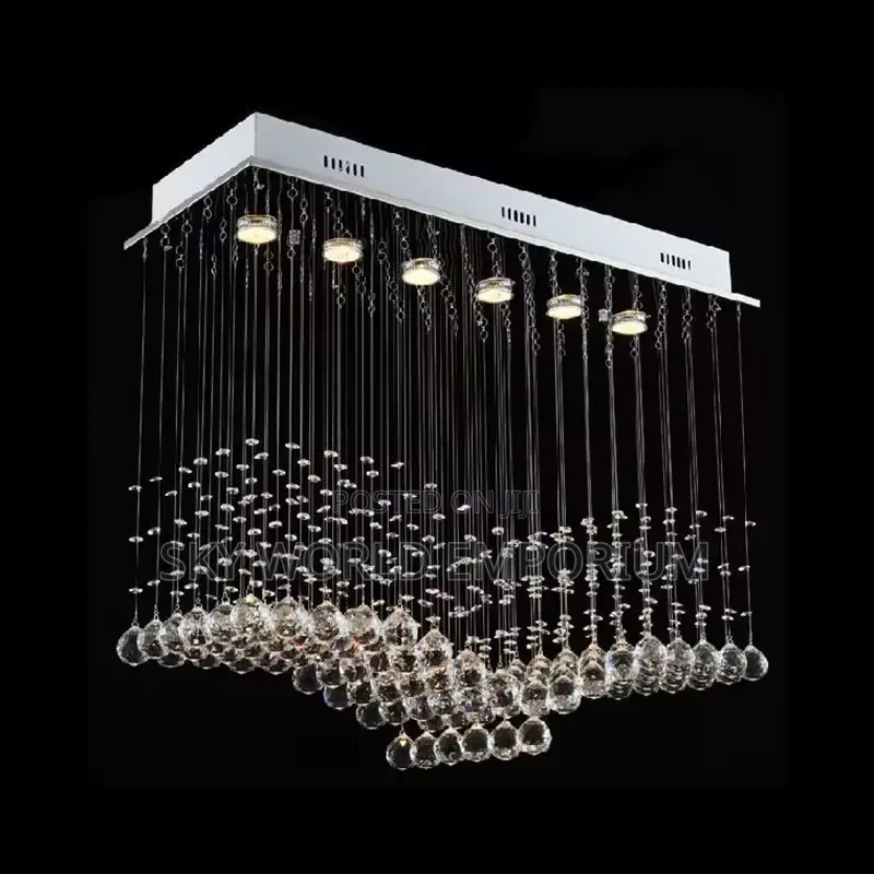 Modern Quadrate Crystal Led Chandelier Pyramid Shape