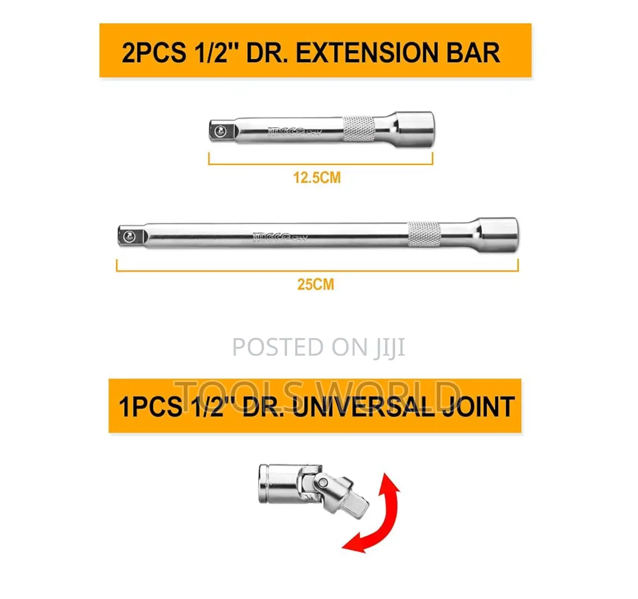 24pcs 1/2" Socket Set, 1/2" CRV DR