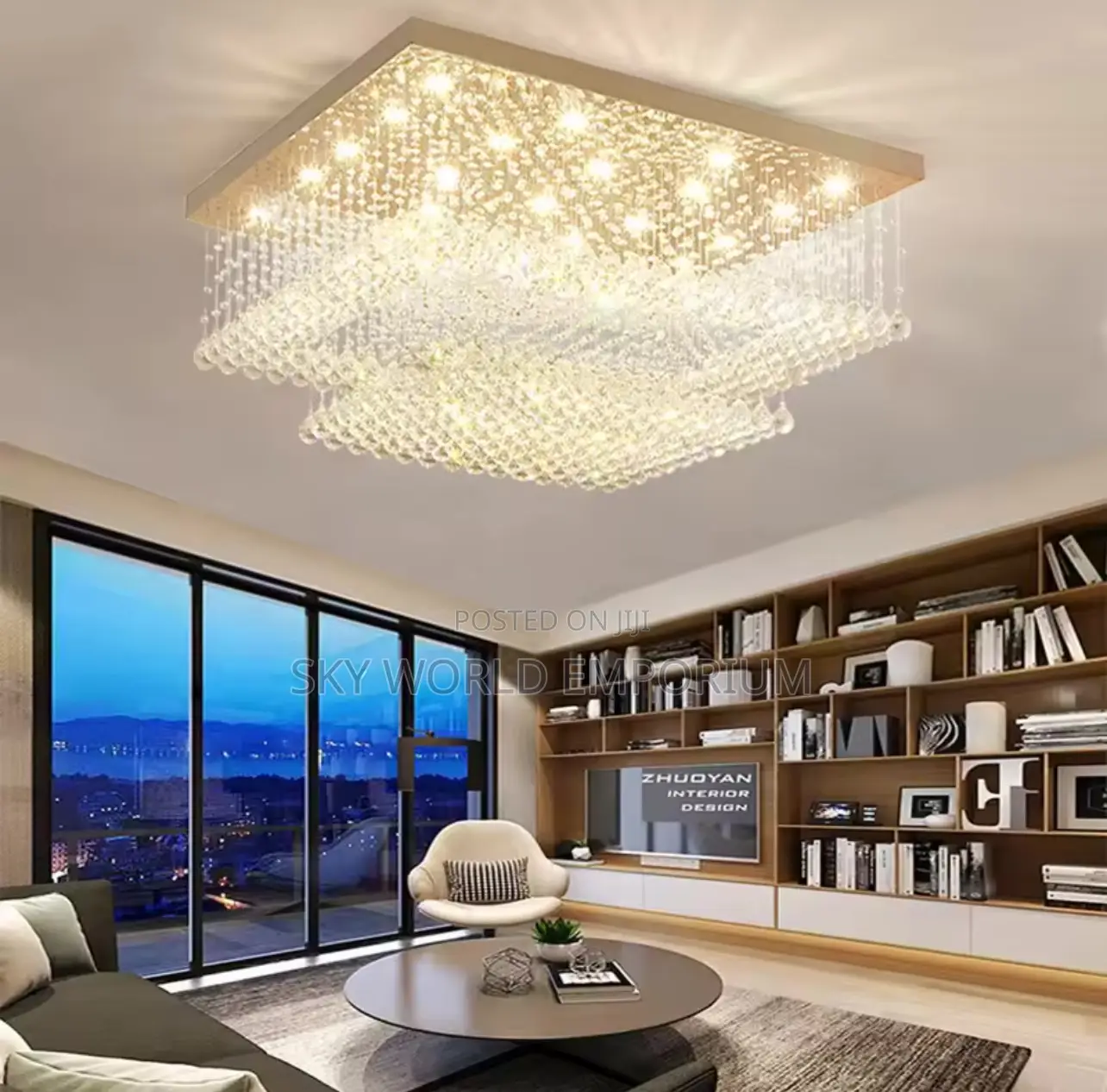 Rectangle Modern LED Lighting Crystal Ball Lustre Luxury