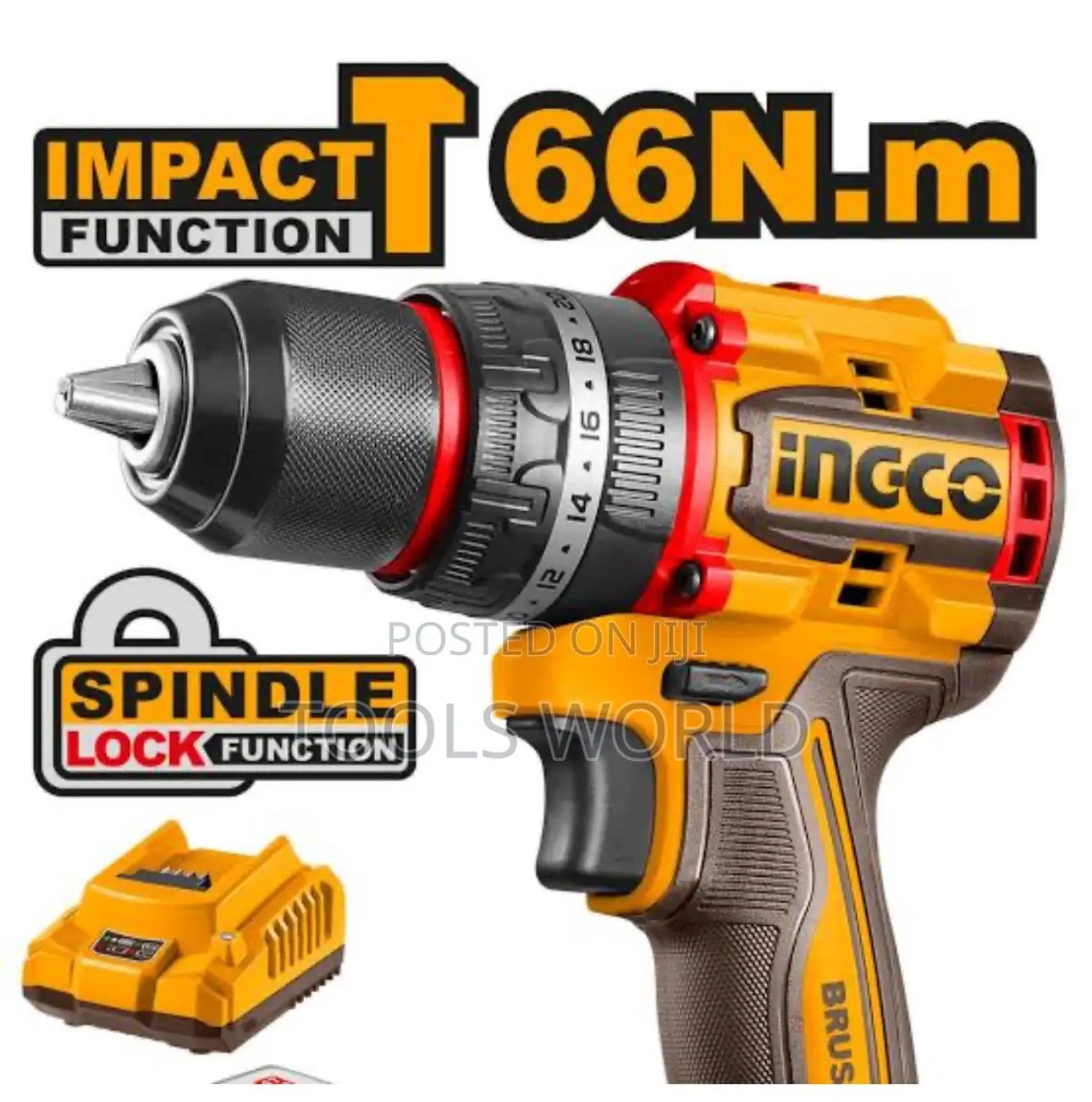 Ingco CIDLI20668 Compact Brushless Cordless Impact Drill