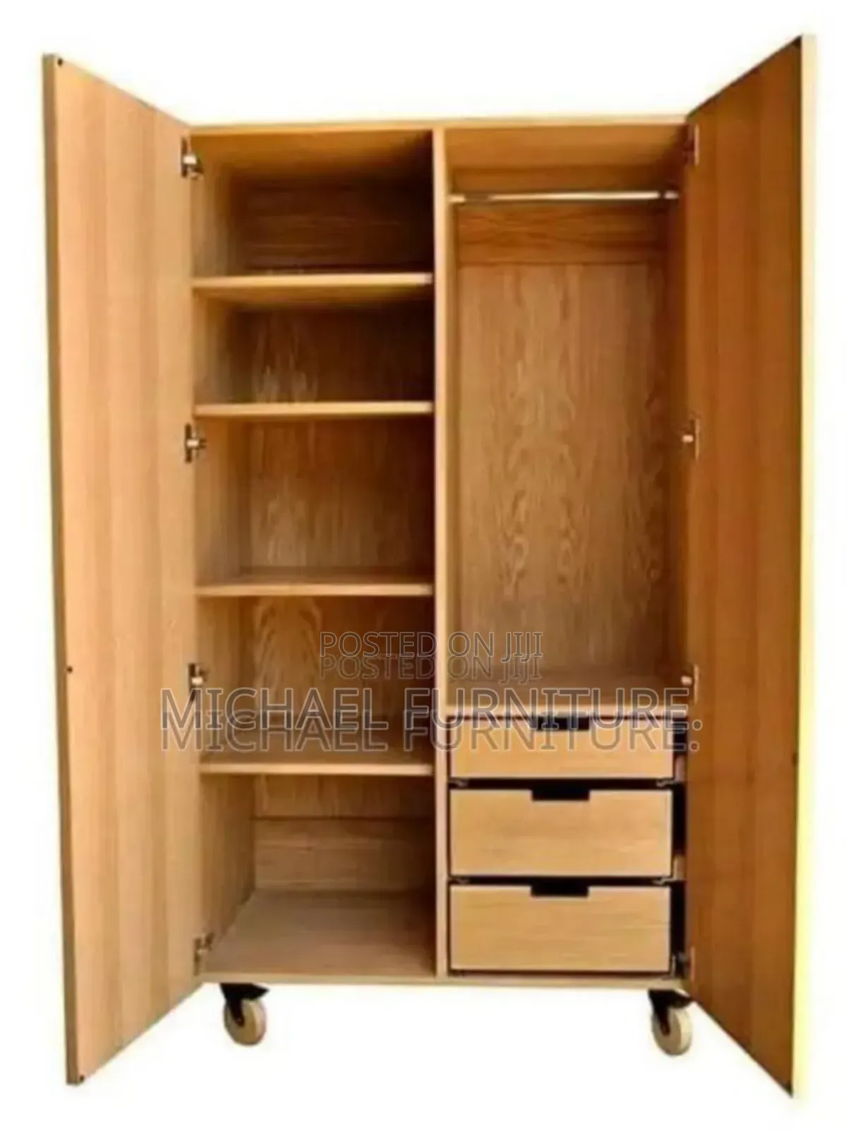 3 By 6 Wardrobe With 3 Drawers And Wheels