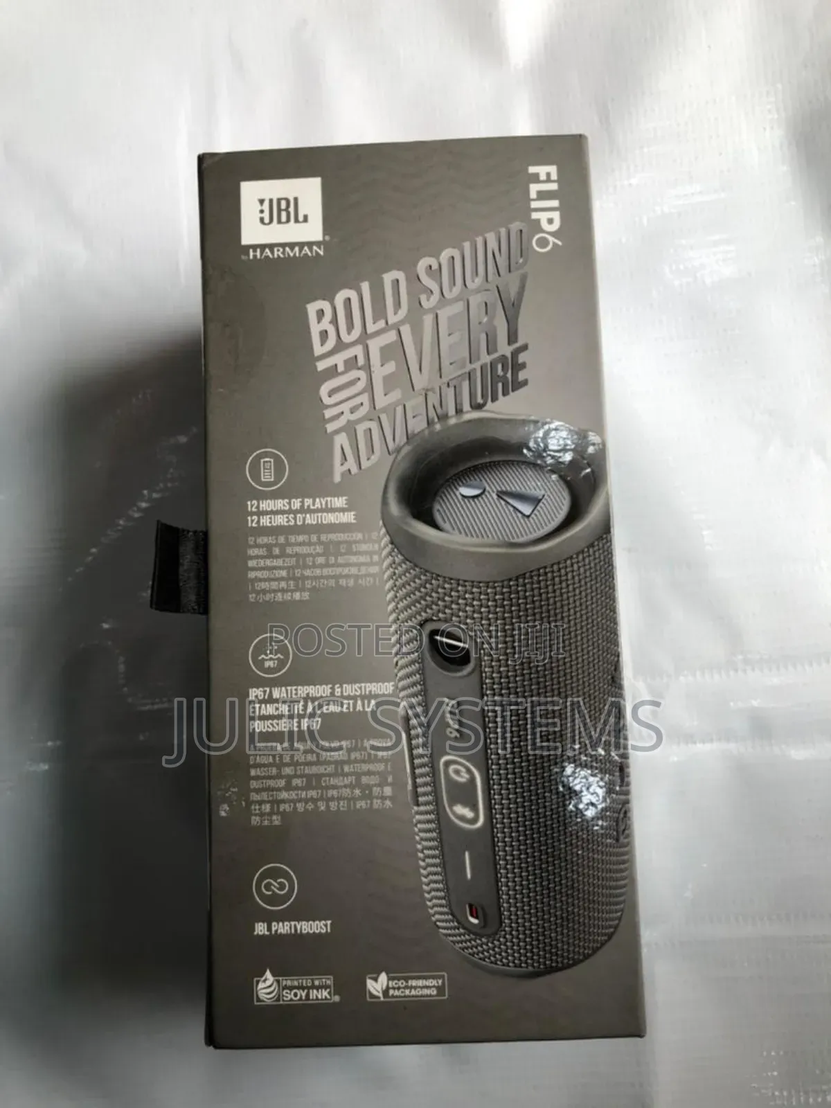 JBL Flip 6 Portable Waterproof Bluetooth Speaker (Black)