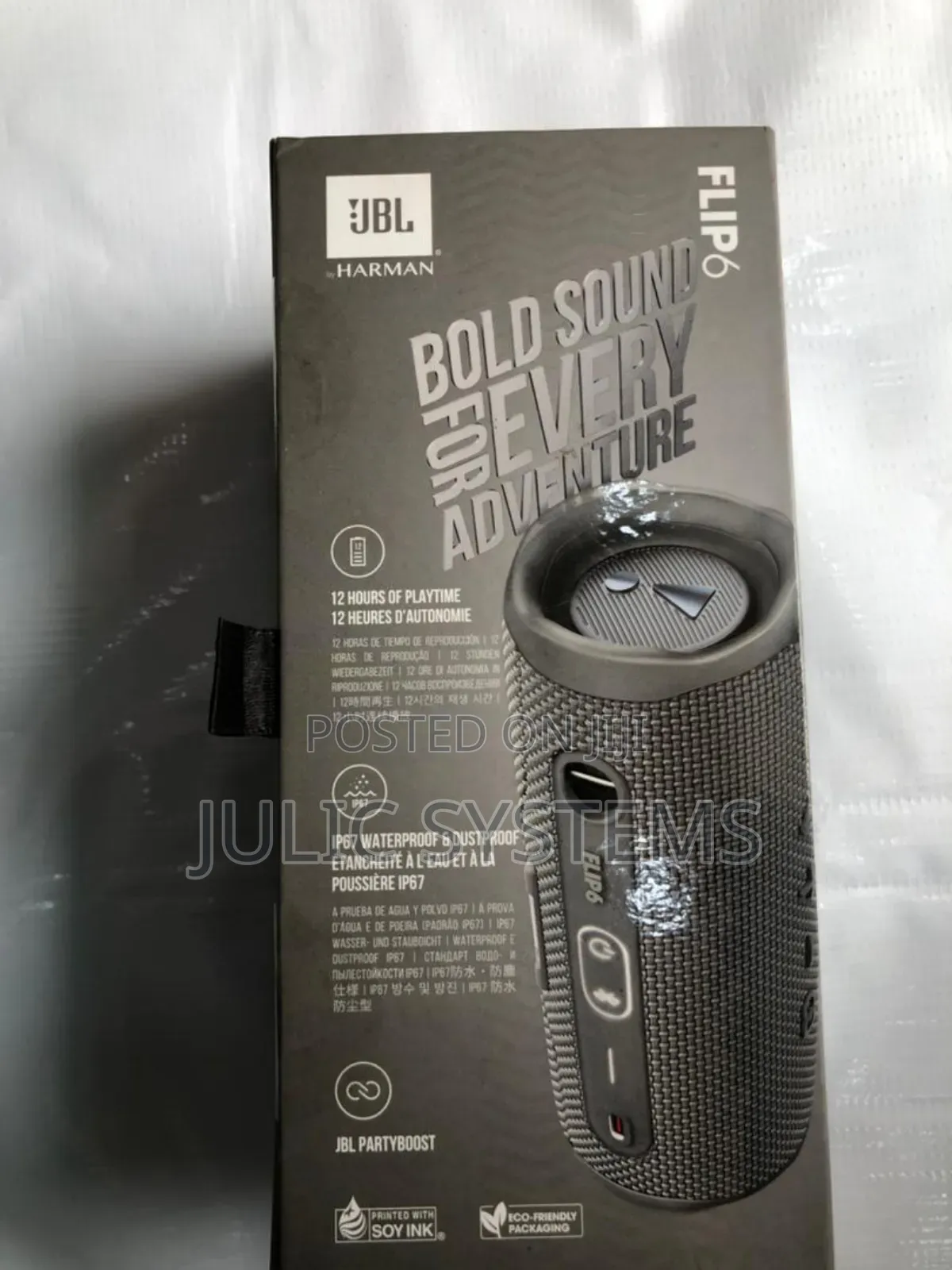 JBL Flip 6 Portable Waterproof Bluetooth Speaker (Black)