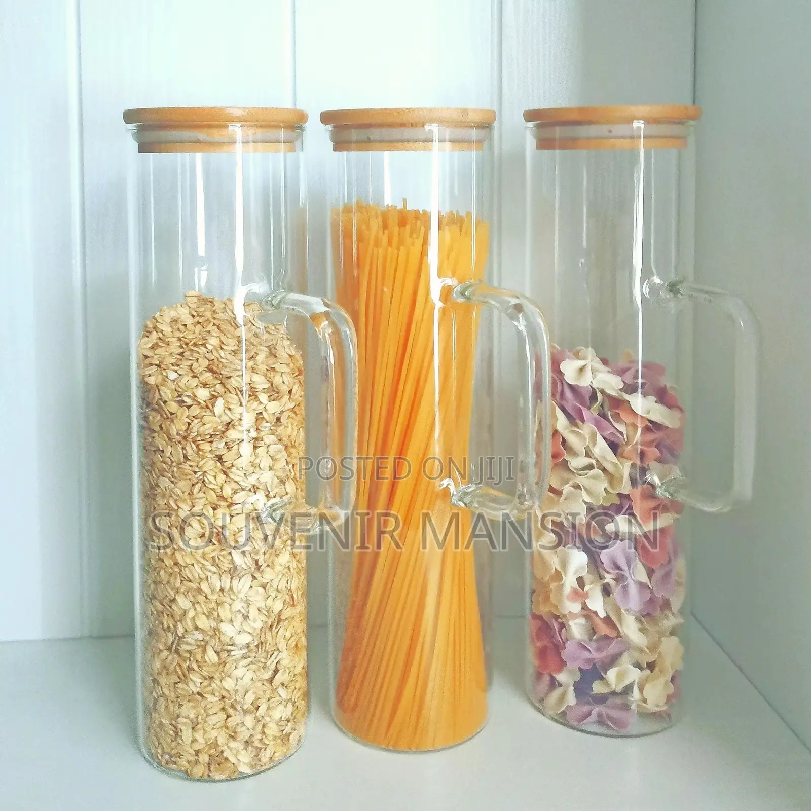 Arcylic Transparent Spaghetti Container With Bamboo Cover
