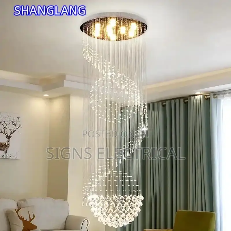 Staircase Crystal Chandelier Modern Indoor Lighting